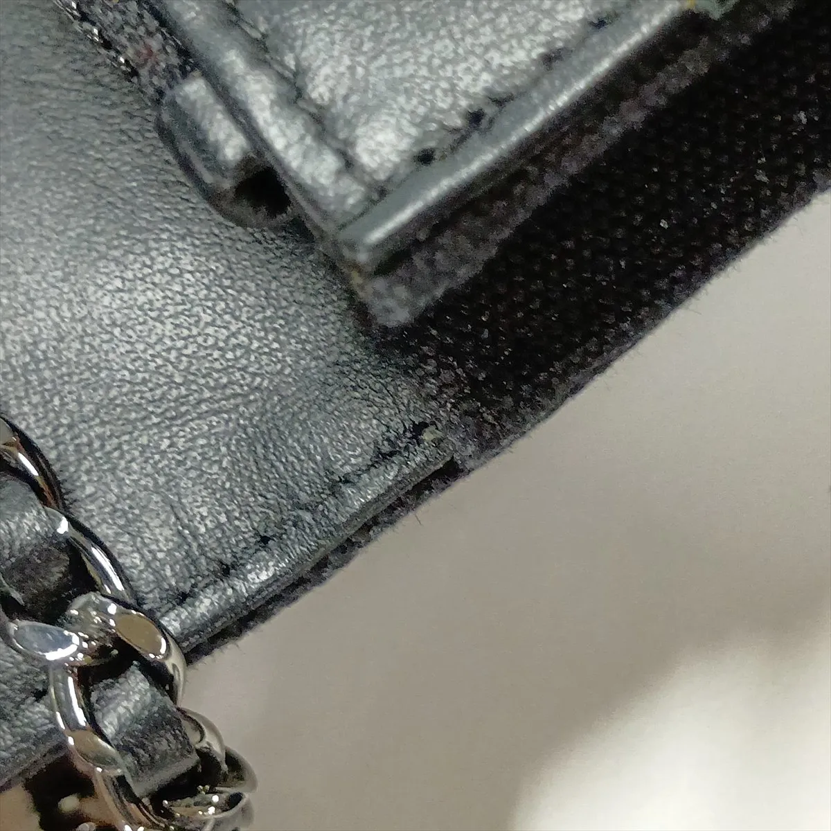 Coco Mark Canvas x Leather Chain Wallet, Studs, Black, Silver Hardware, 27411055, Serial Number in the 27s, Dust Bag Deteriorated — view 12