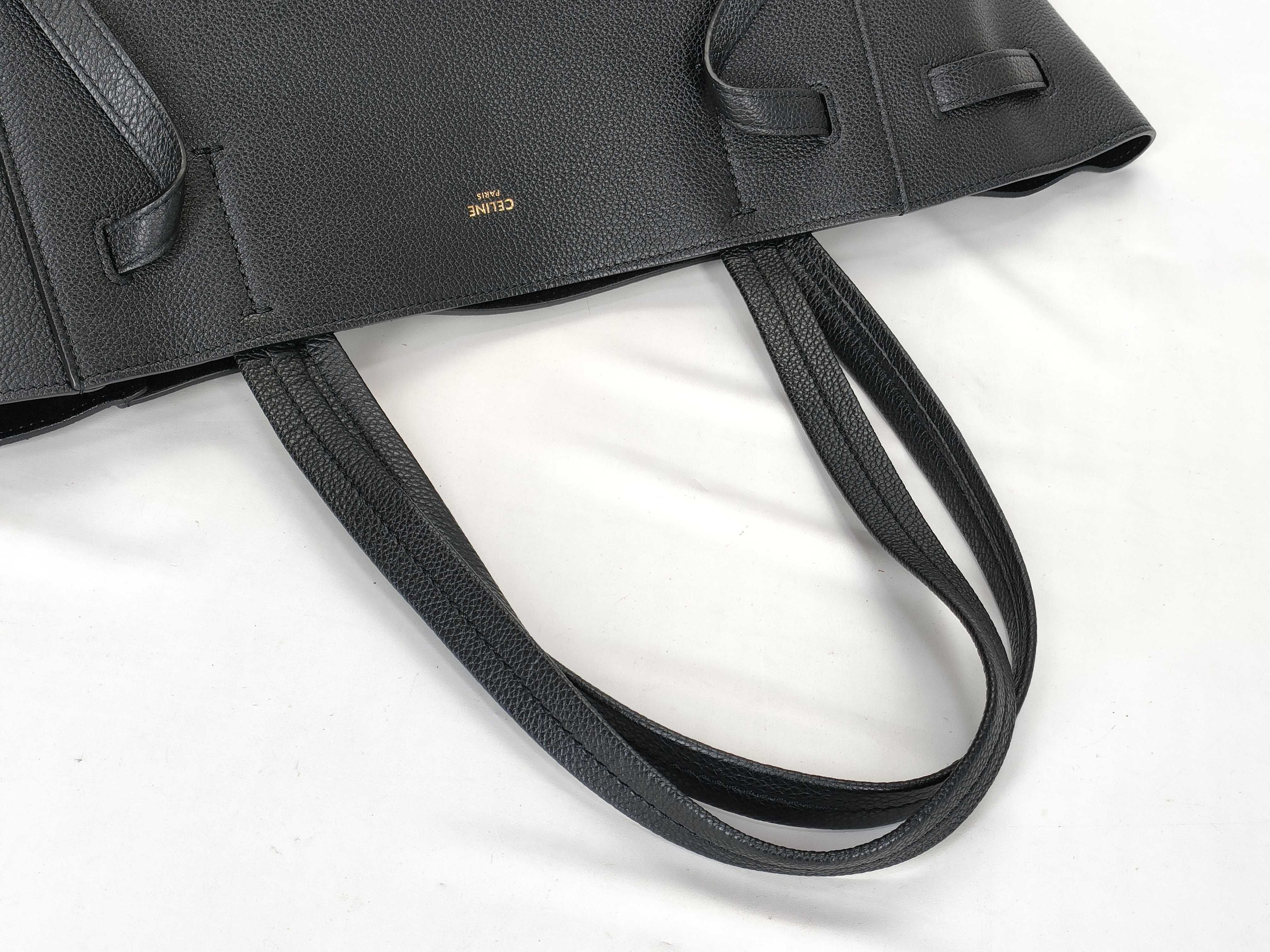 Cabas Phantom Leather Tote Bag, Black Tote Bag — view 3