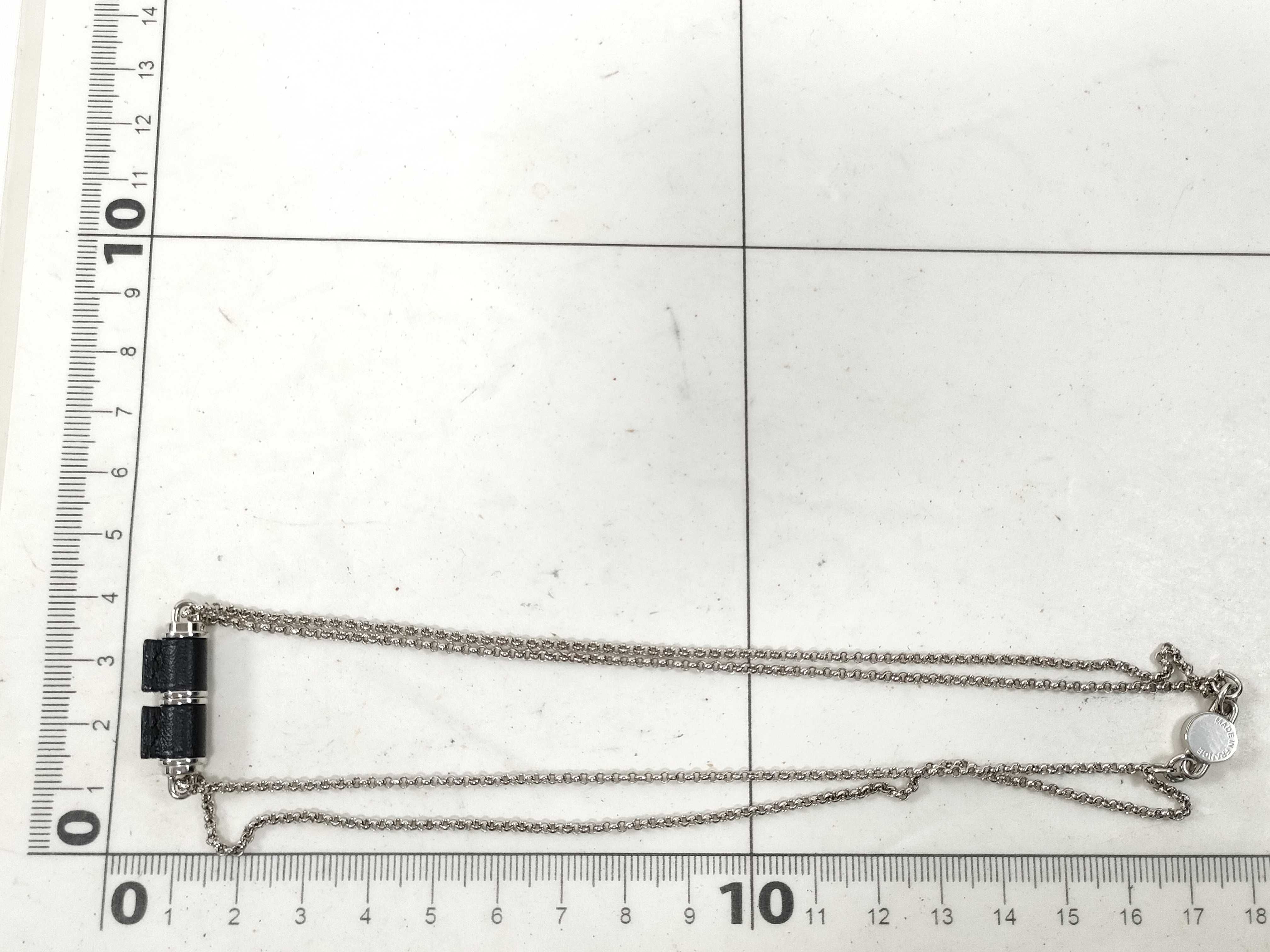 Charniere PM Necklace, Black with Silver Hardware, Unused, Hermes Necklace — view 7