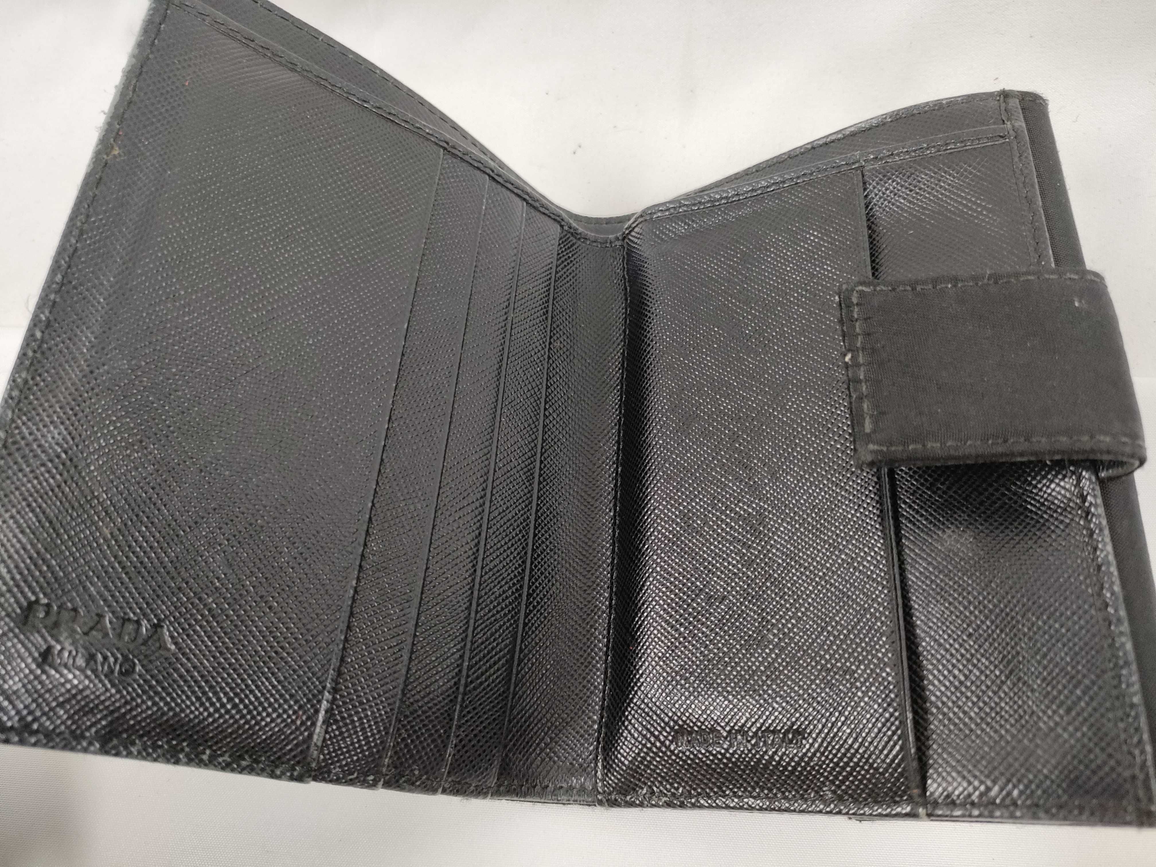 Wallet, Prada Nylon Bi-fold Wallet, Black — view 11