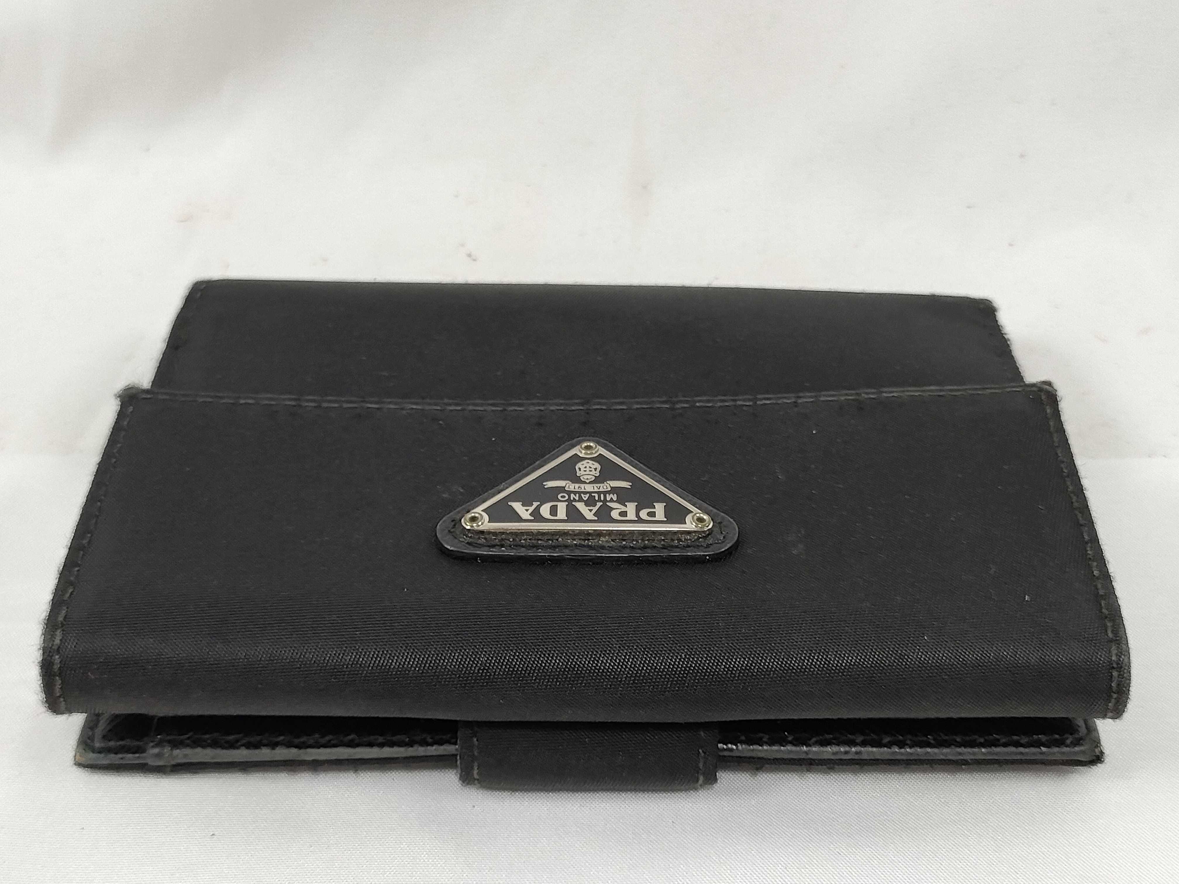 Wallet, Prada Nylon Bi-fold Wallet, Black — view 4