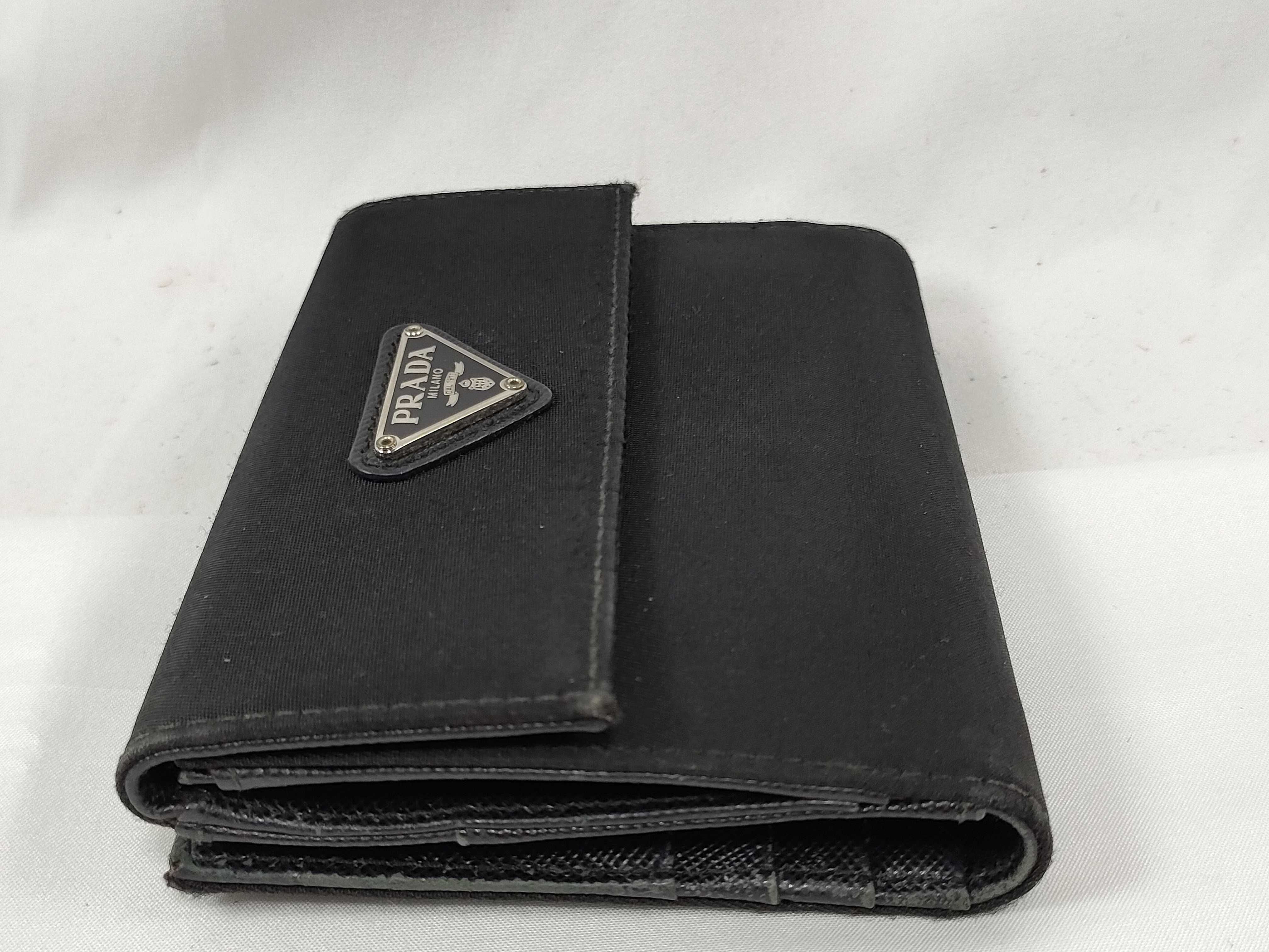 Wallet, Prada Nylon Bi-fold Wallet, Black — view 5
