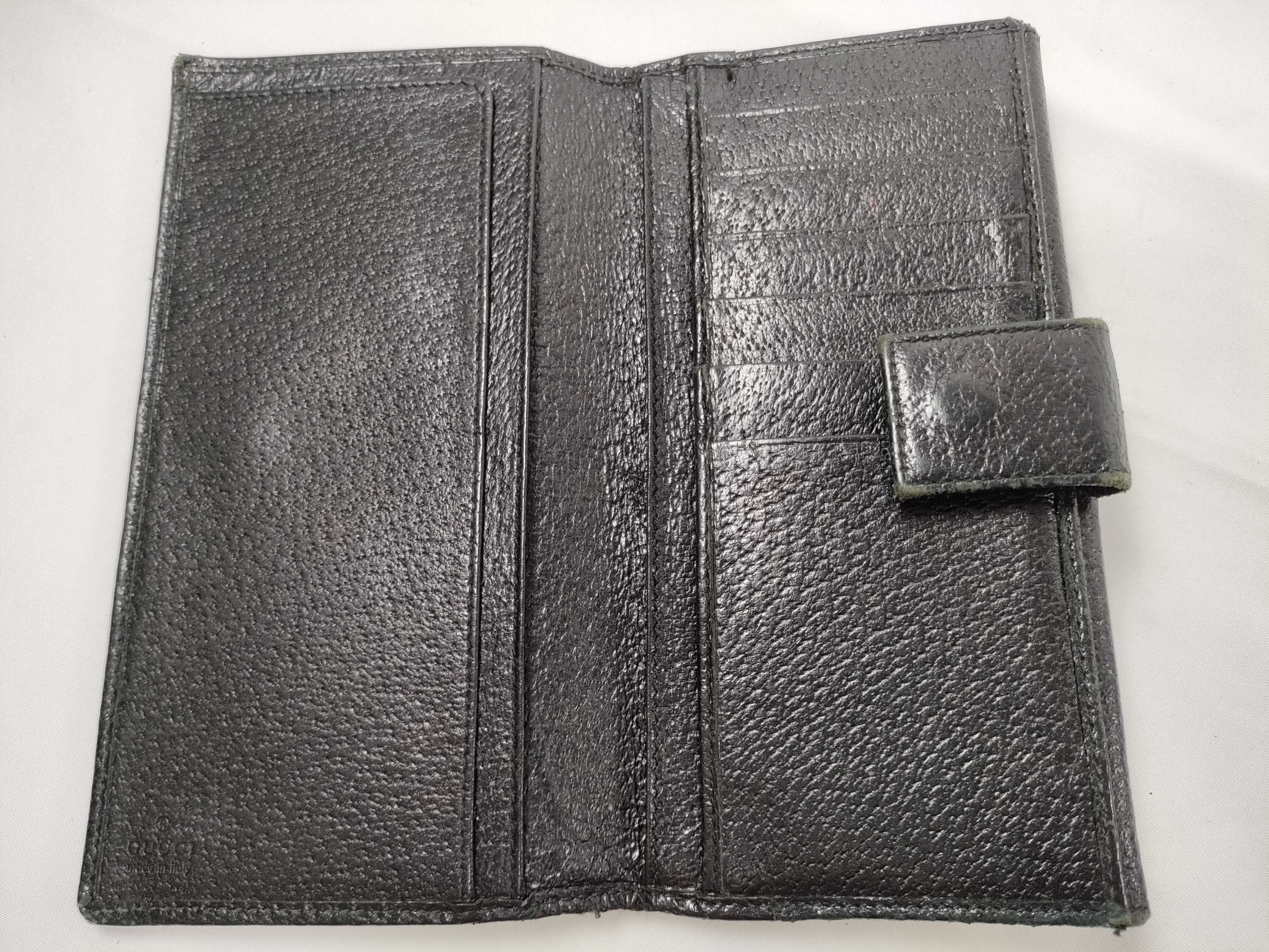 wallet, Gucci long wallet, turnlock closure, leather, black wallet — view 11