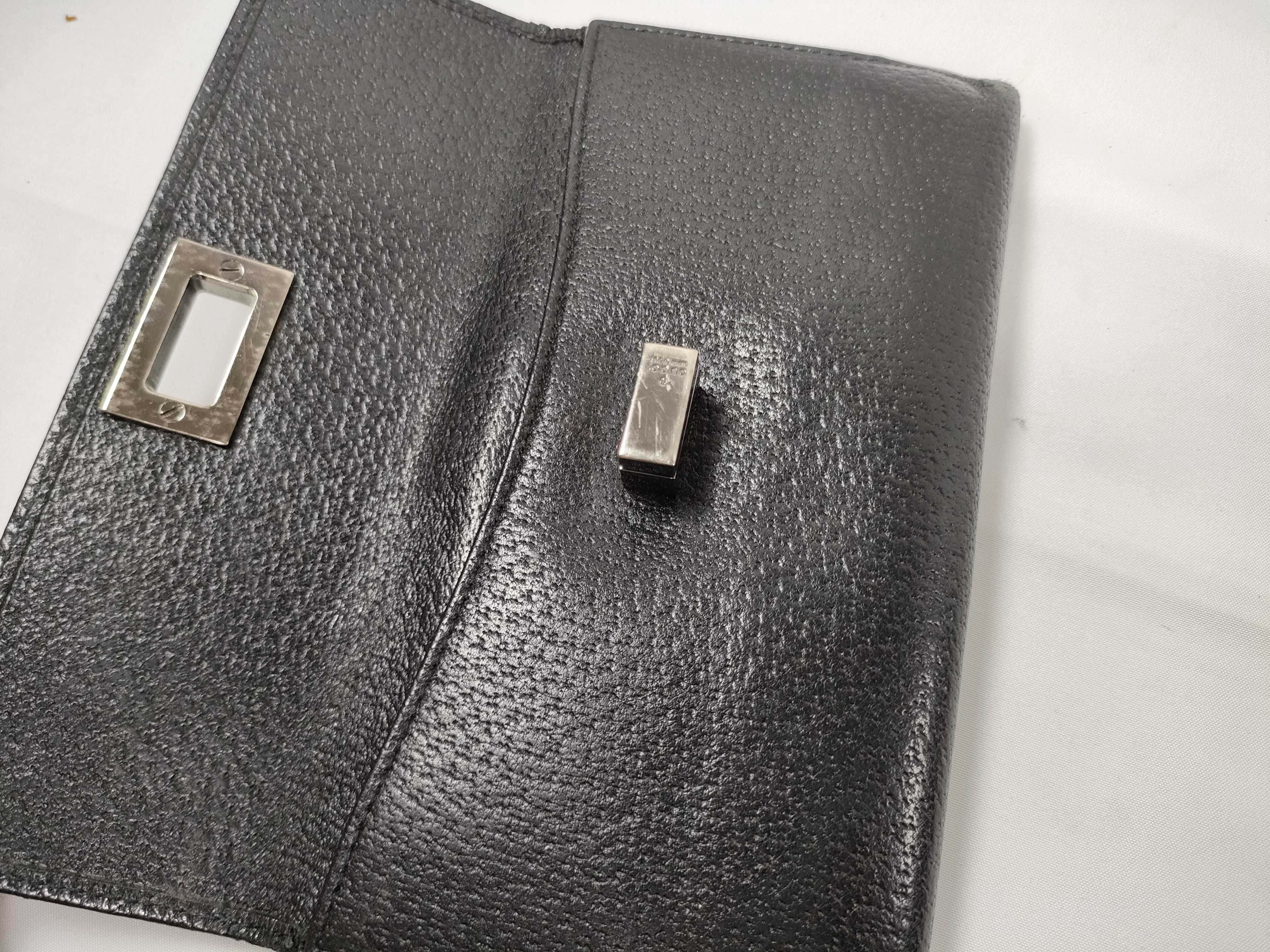 wallet, Gucci long wallet, turnlock closure, leather, black wallet — view 8