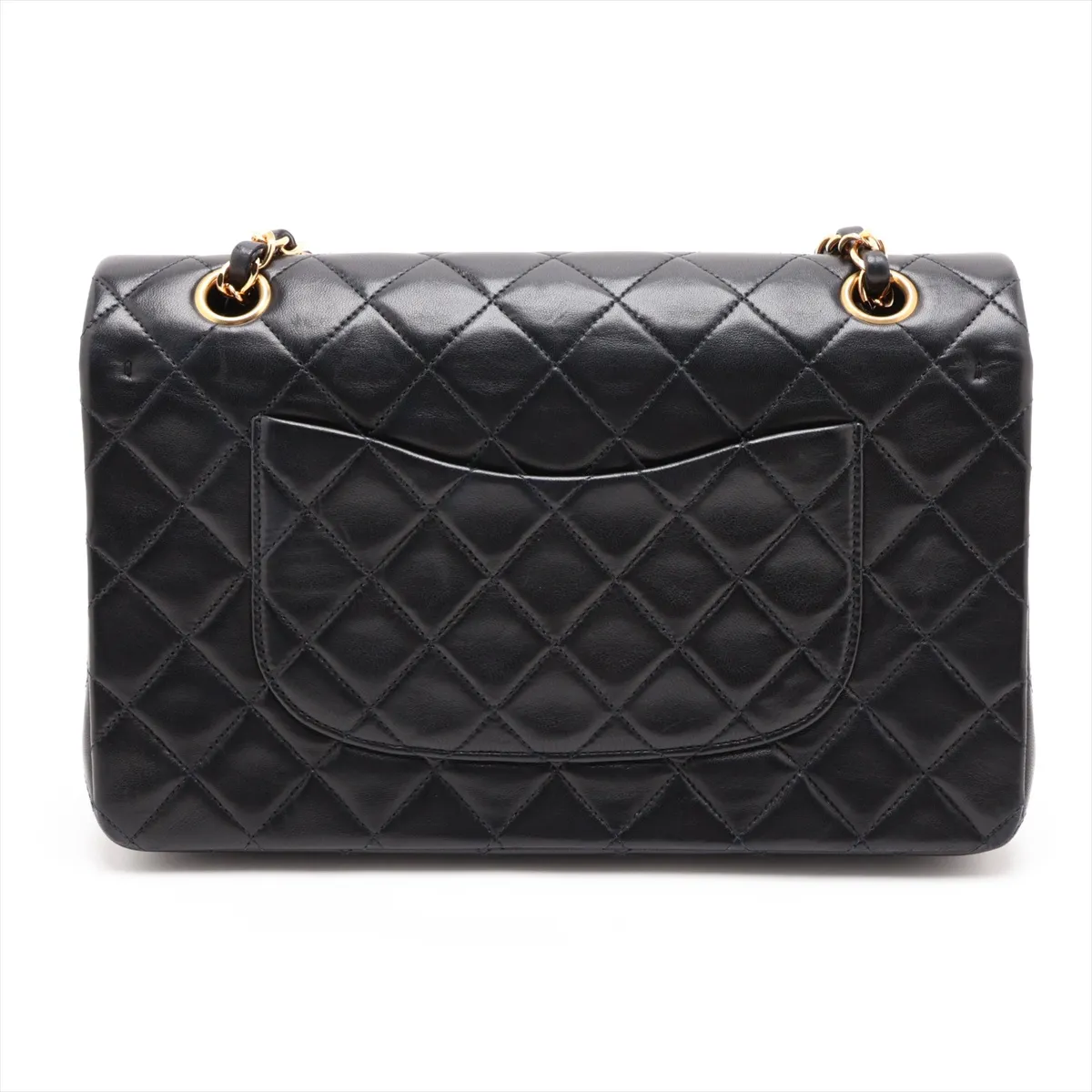 [Individually packaged] Chanel Matelassé 25 Lambskin Double Flap Double Chain Bag, Black with Gold Hardware, 4156850, Series 4, A01112 — view 2