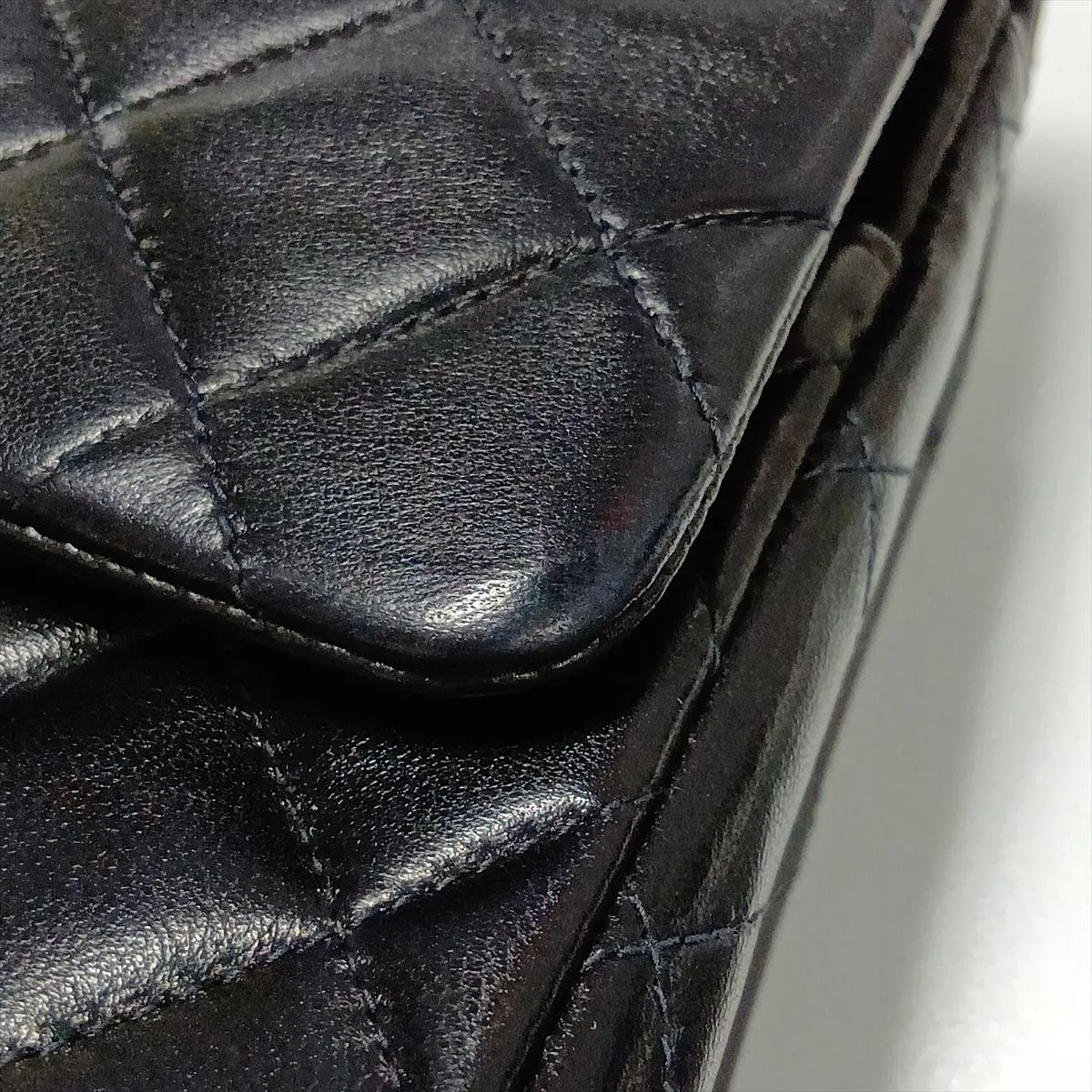[Individually packaged] Chanel Matelassé 25 Lambskin Double Flap Double Chain Bag, Black with Gold Hardware, 4156850, Series 4, A01112 — view 13