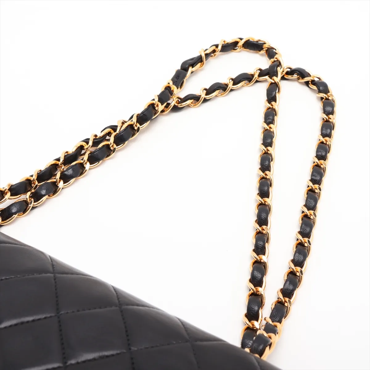 [Individually packaged] Chanel Matelassé 25 Lambskin Double Flap Double Chain Bag, Black with Gold Hardware, 4156850, Series 4, A01112 — view 5