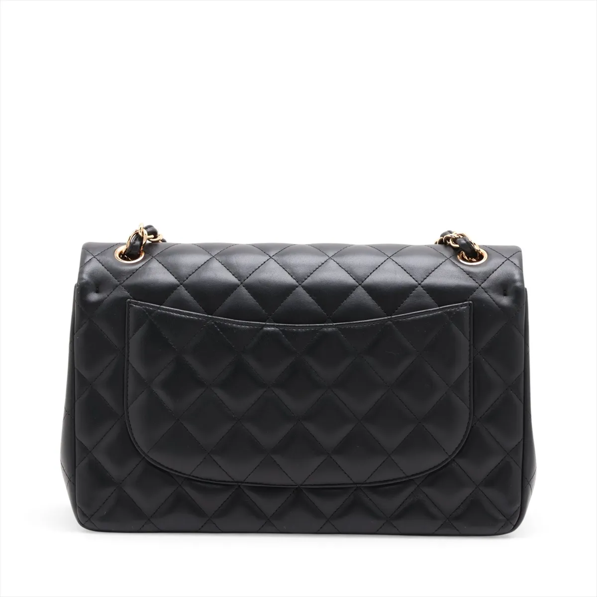 Large Matelassé 30 Lambskin Double Flap Double Chain Bag, Black with Gold Hardware, Serial Number 19-series, A58600 — view 2