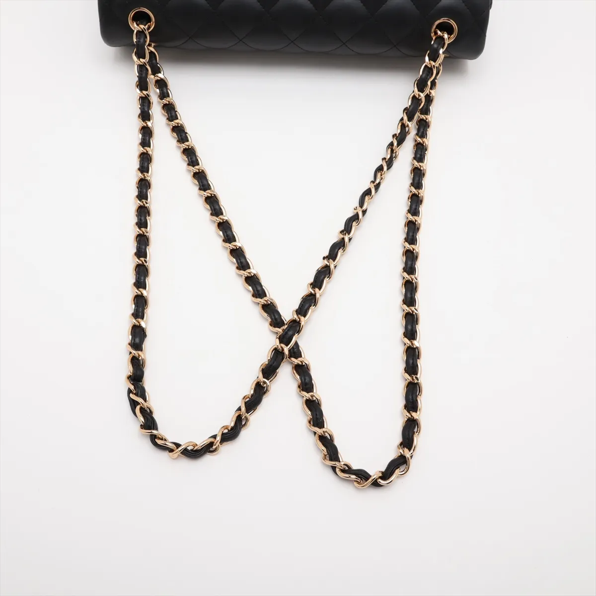 Large Matelassé 30 Lambskin Double Flap Double Chain Bag, Black with Gold Hardware, Serial Number 19-series, A58600 — view 5
