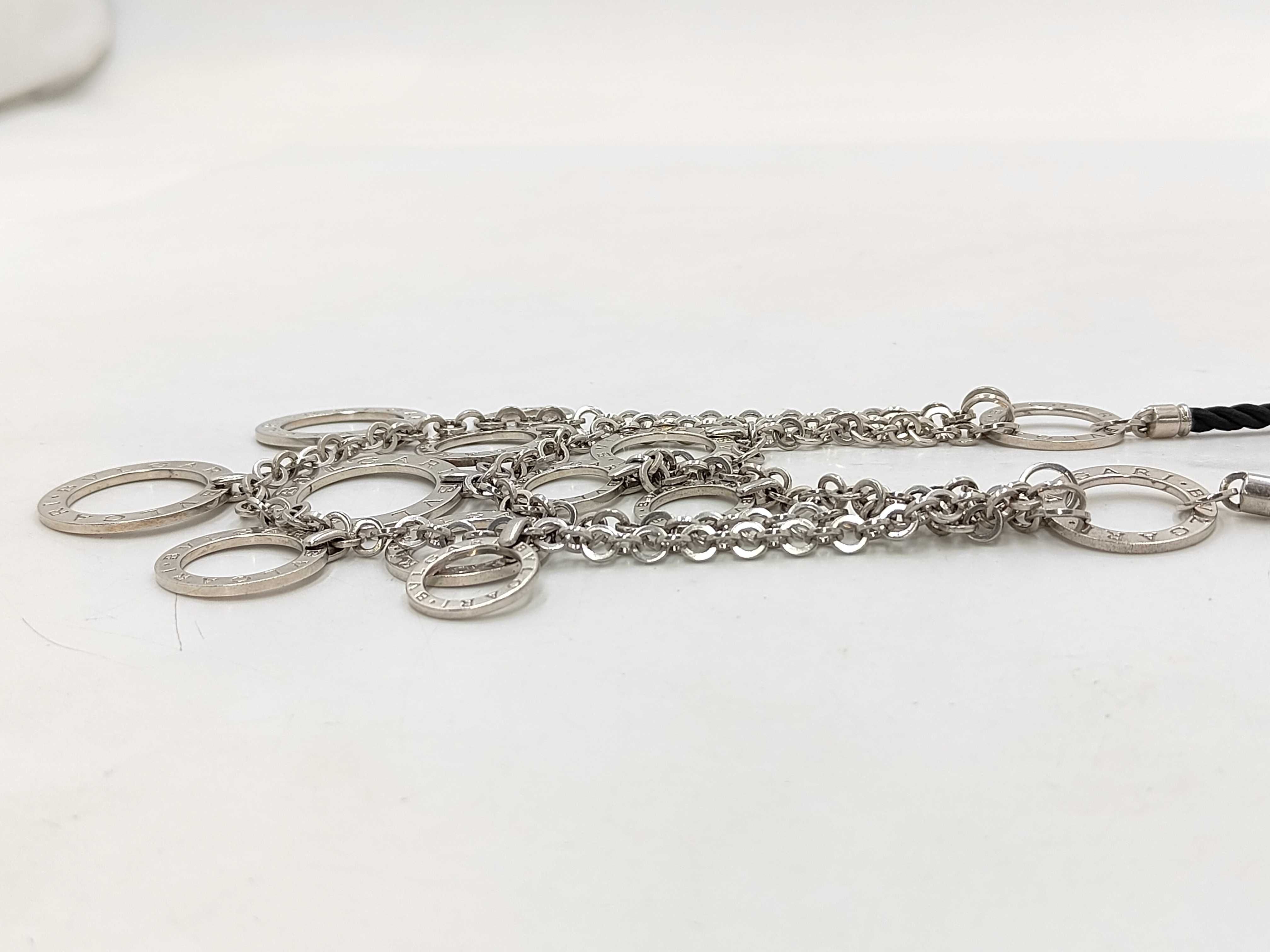 Bulgari Necklace 925 134.8g Black x Silver Bulgari Multi-Layered Necklace — view 2