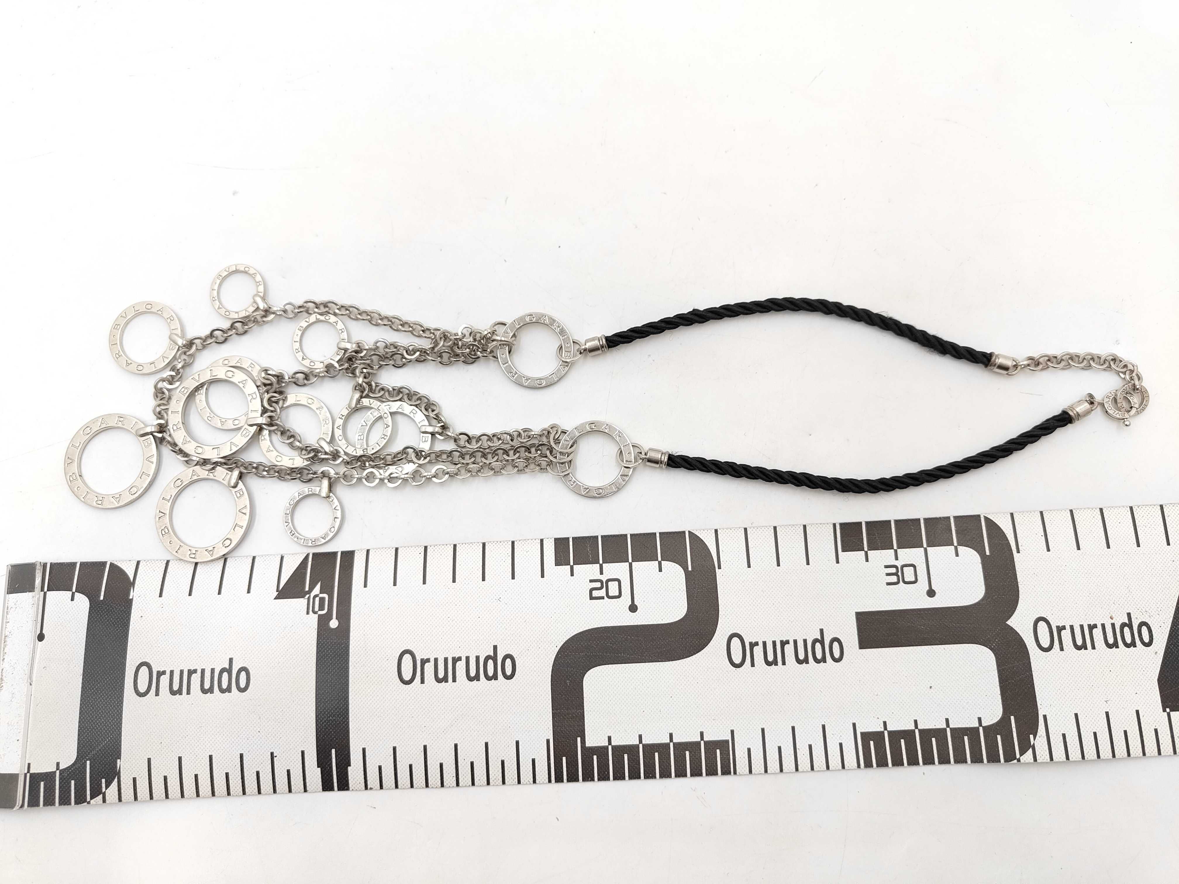Bulgari Necklace 925 134.8g Black x Silver Bulgari Multi-Layered Necklace — view 7