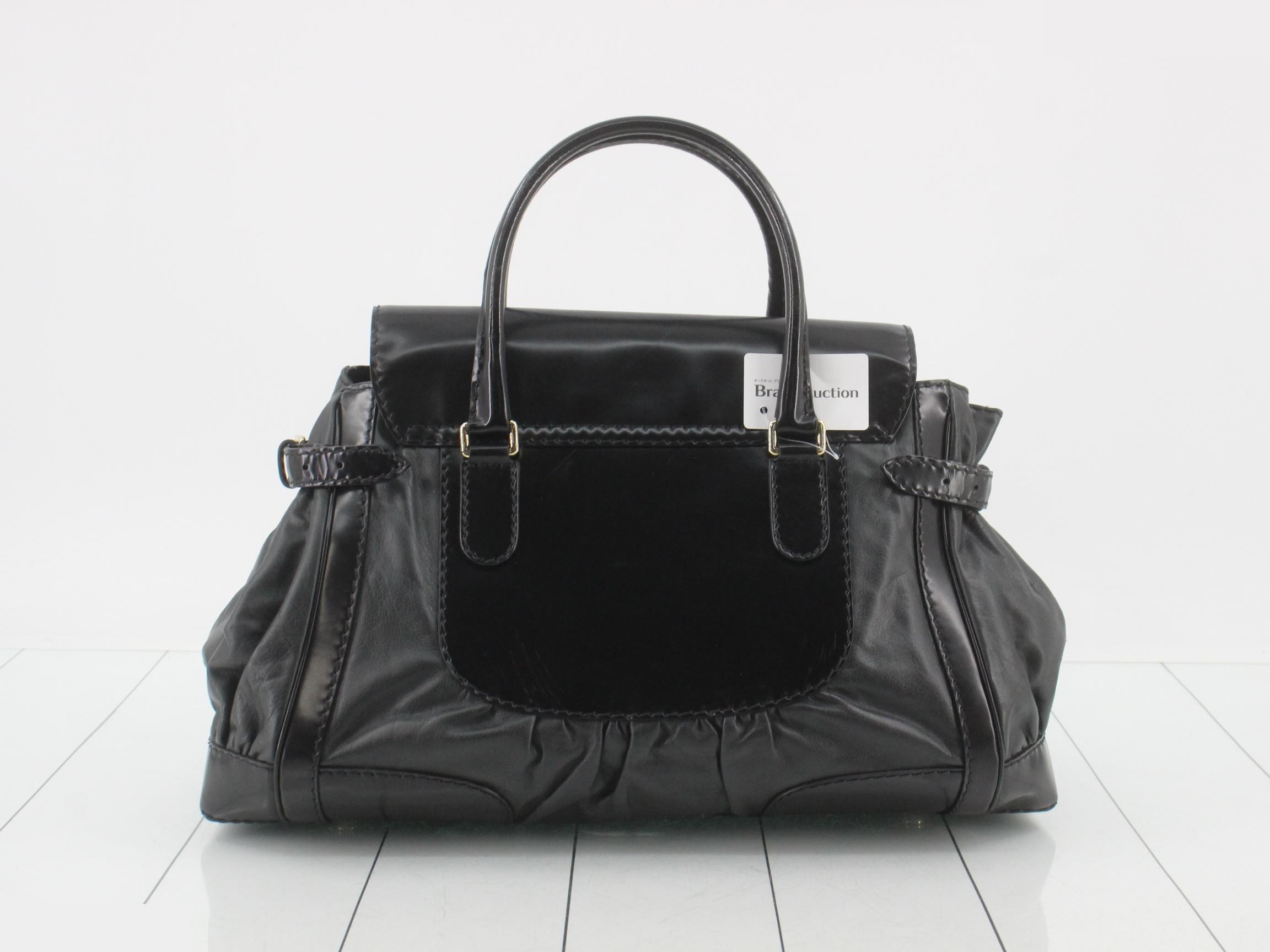 Ribbon hardware leather handbag — view 2