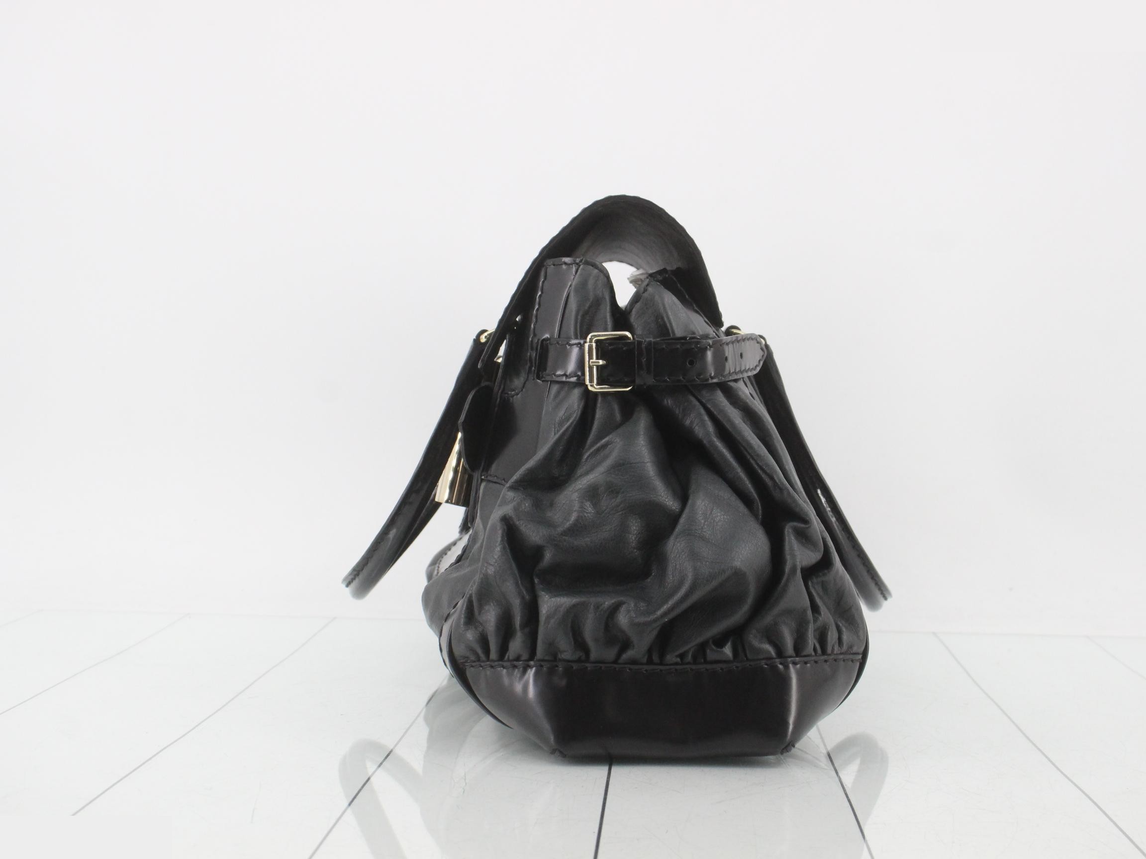 Ribbon hardware leather handbag — view 3
