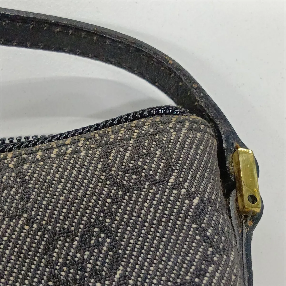 GG Canvas x Leather Handbag Black 07198 — view 10