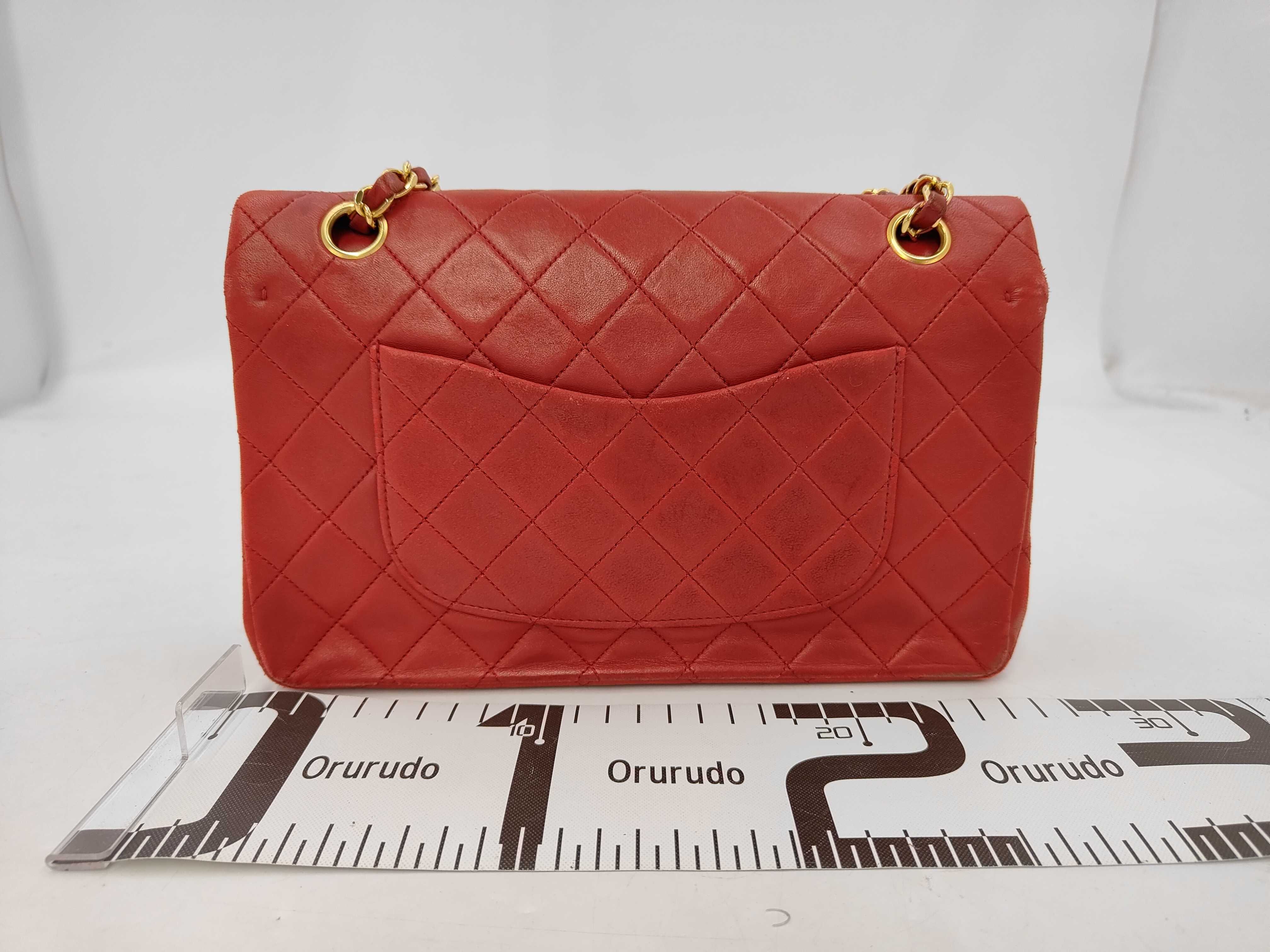 Matelassé 25 Double Flap Double Chain Shoulder Bag, Lambskin, Red, Gold Hardware, with Original Seal, Serial Number 1 — view 2