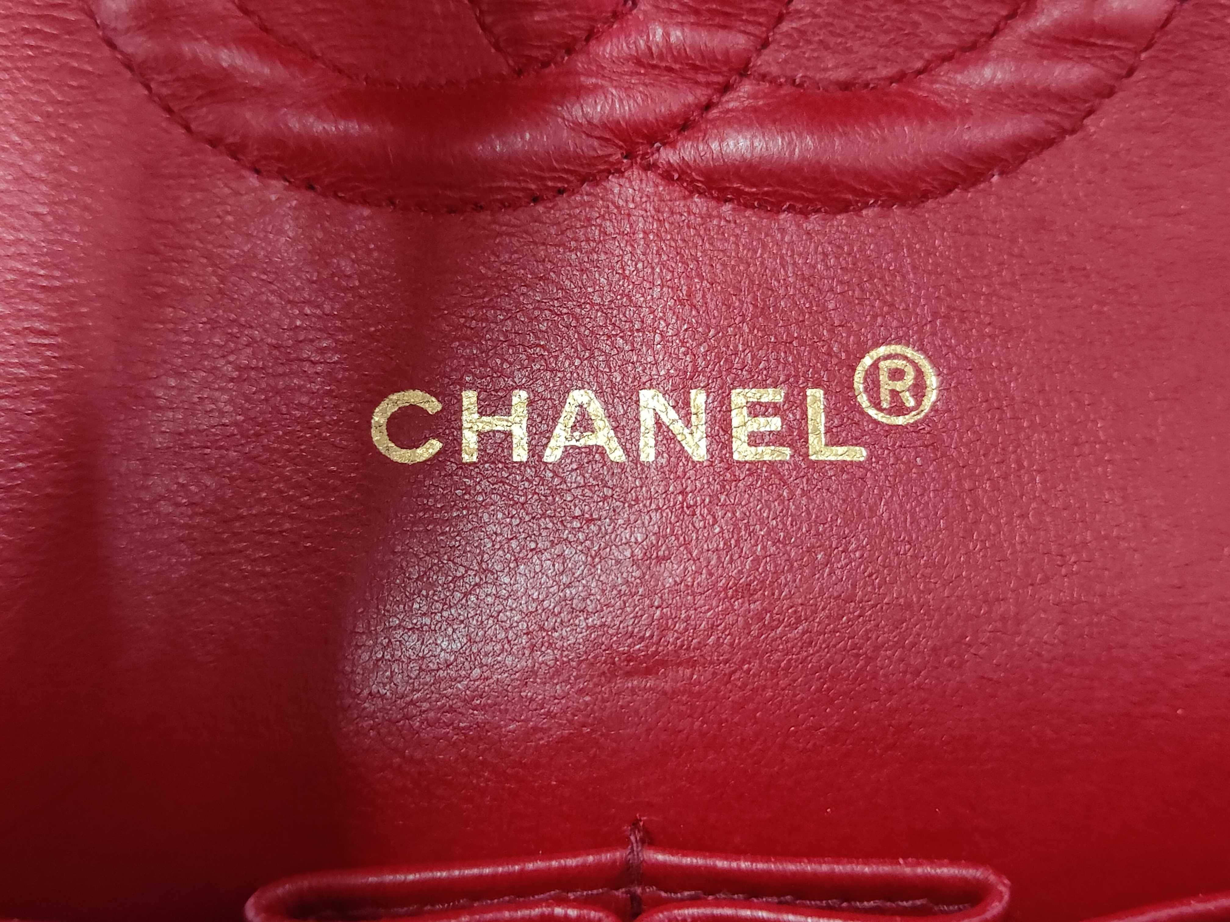 Matelassé 25 Double Flap Double Chain Shoulder Bag, Lambskin, Red, Gold Hardware, with Original Seal, Serial Number 1 — view 10