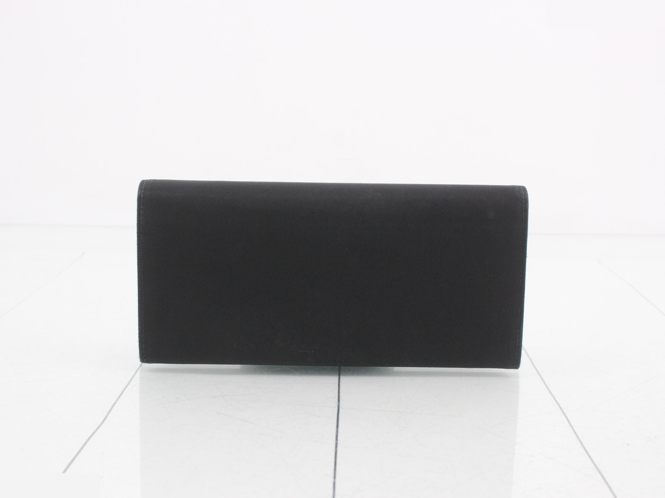 Tessuto Triangle Plate Bi-fold Long Wallet, Black — view 2