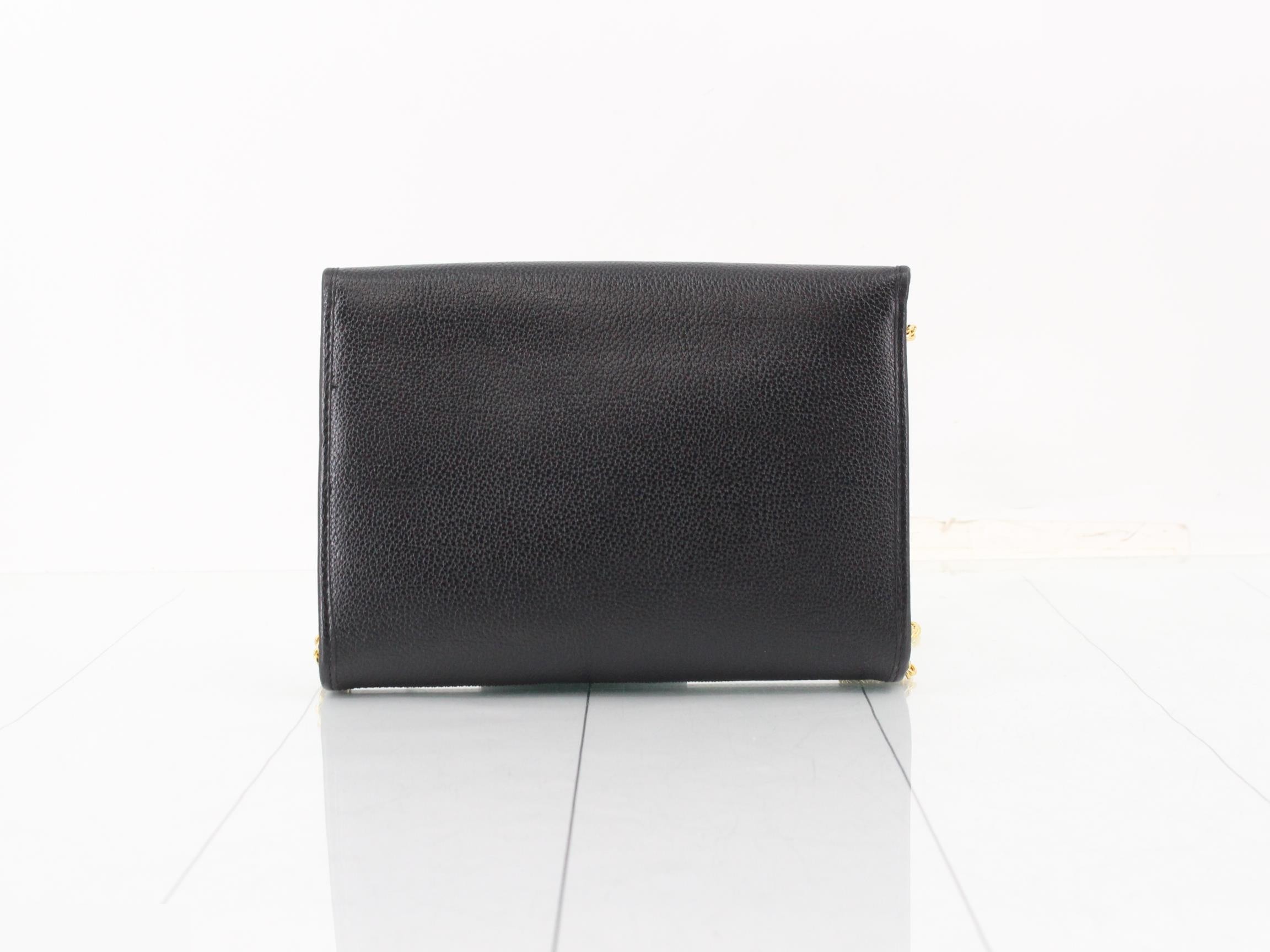 Other lines: Bags - Chain Shoulder Bag - Leather - Black — view 2