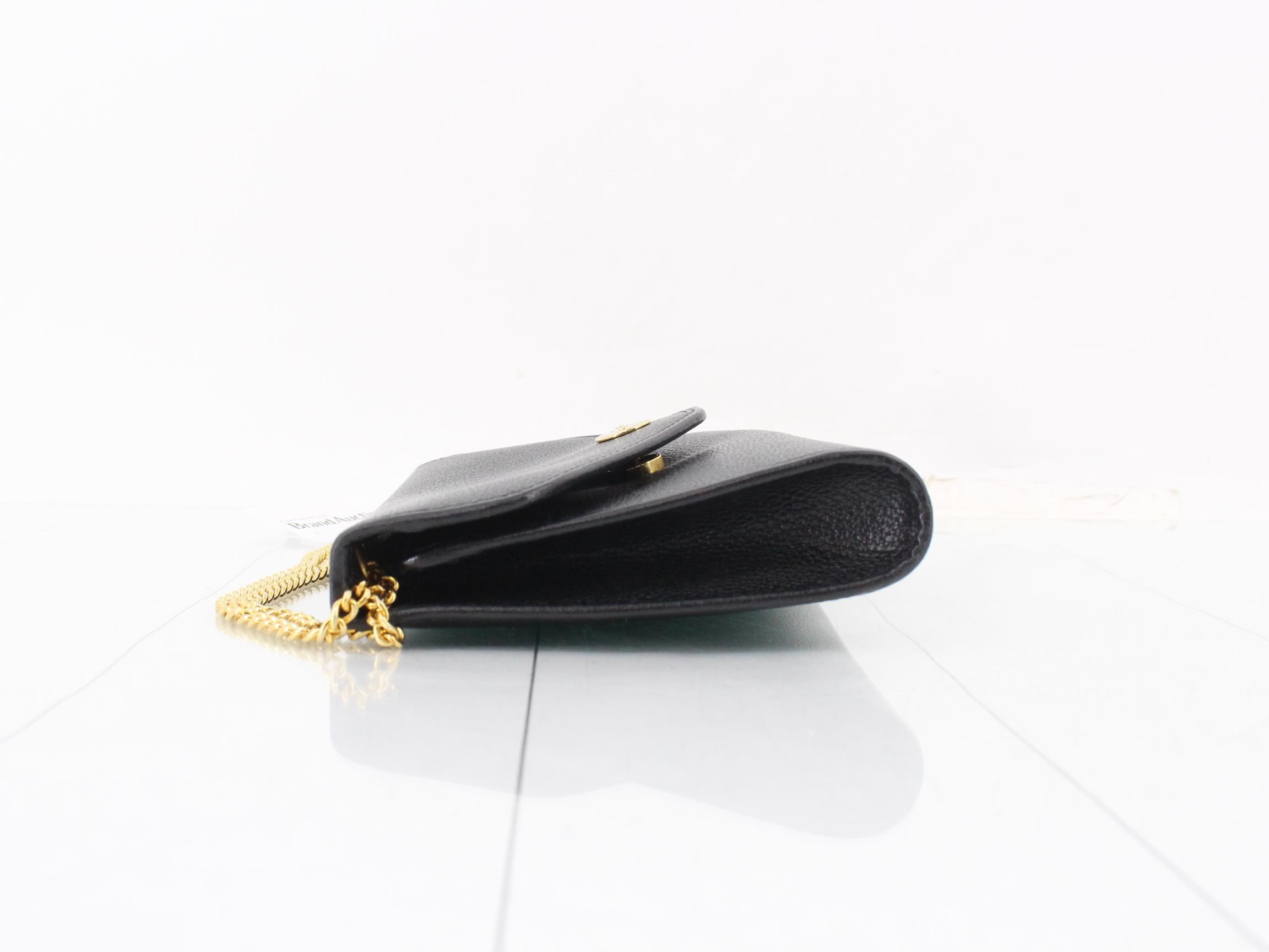 Other lines: Bags - Chain Shoulder Bag - Leather - Black — view 4