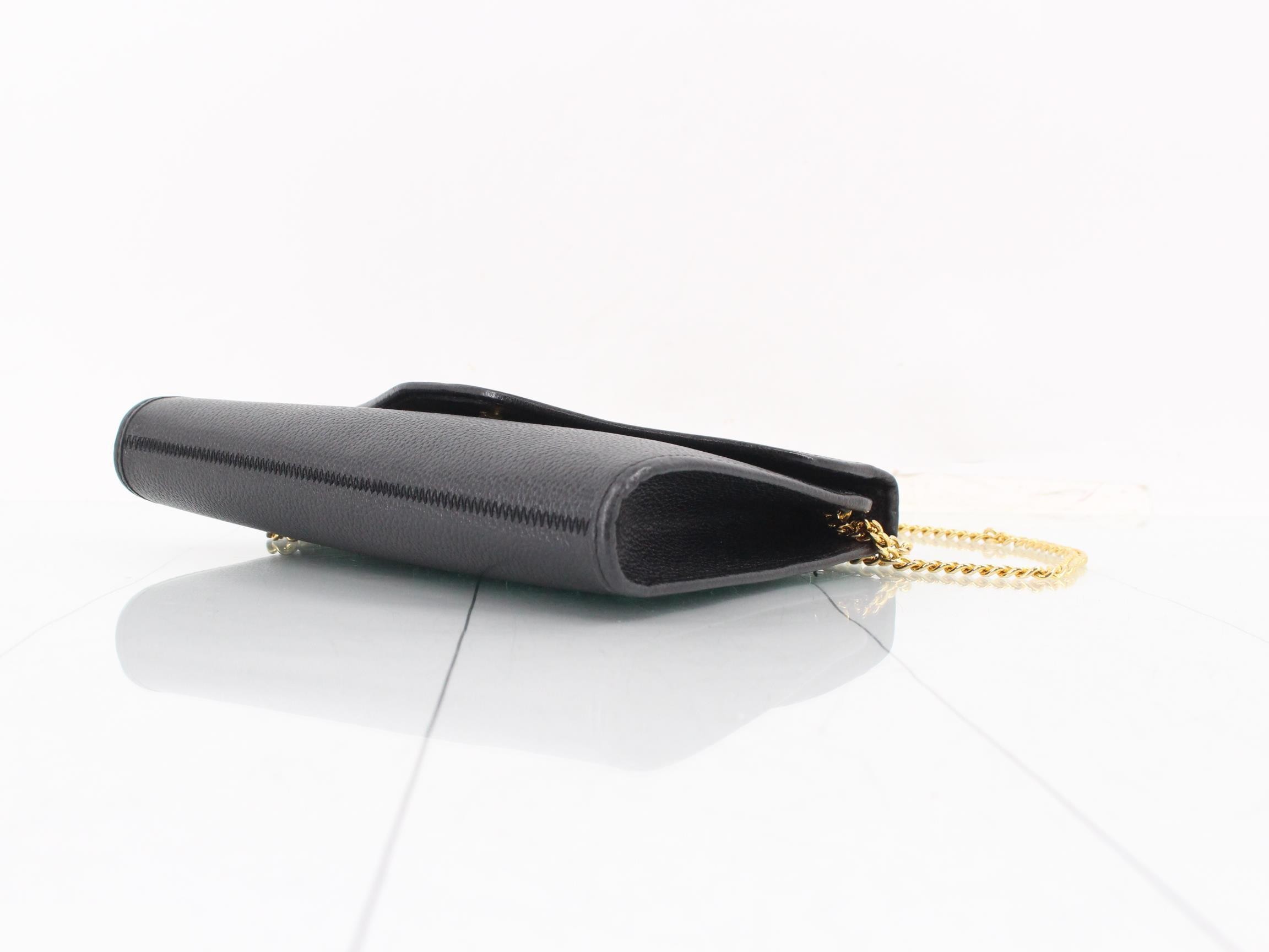 Other lines: Bags - Chain Shoulder Bag - Leather - Black — view 6