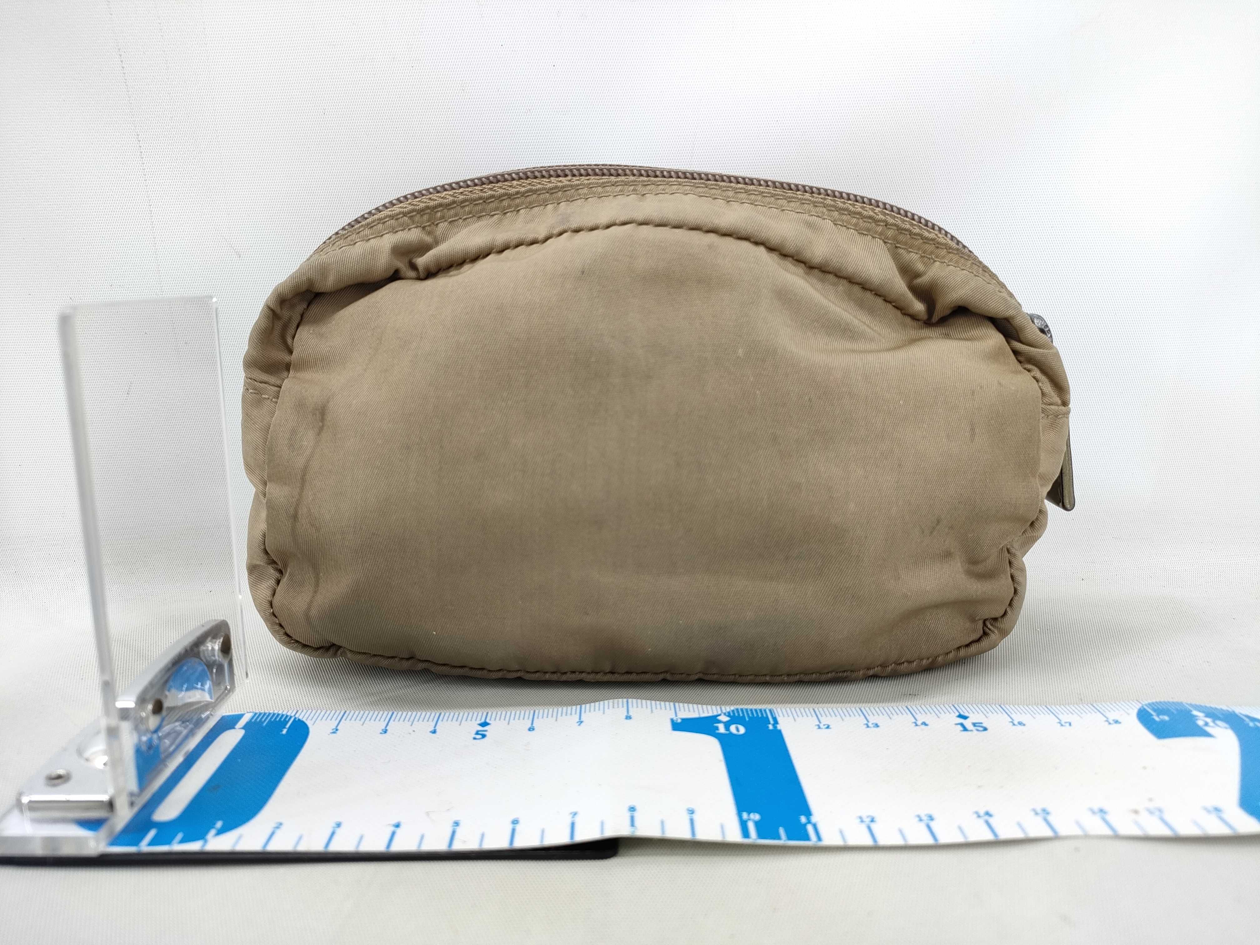 Nylon Pouch, Beige, White Tag, Size 7 — view 2