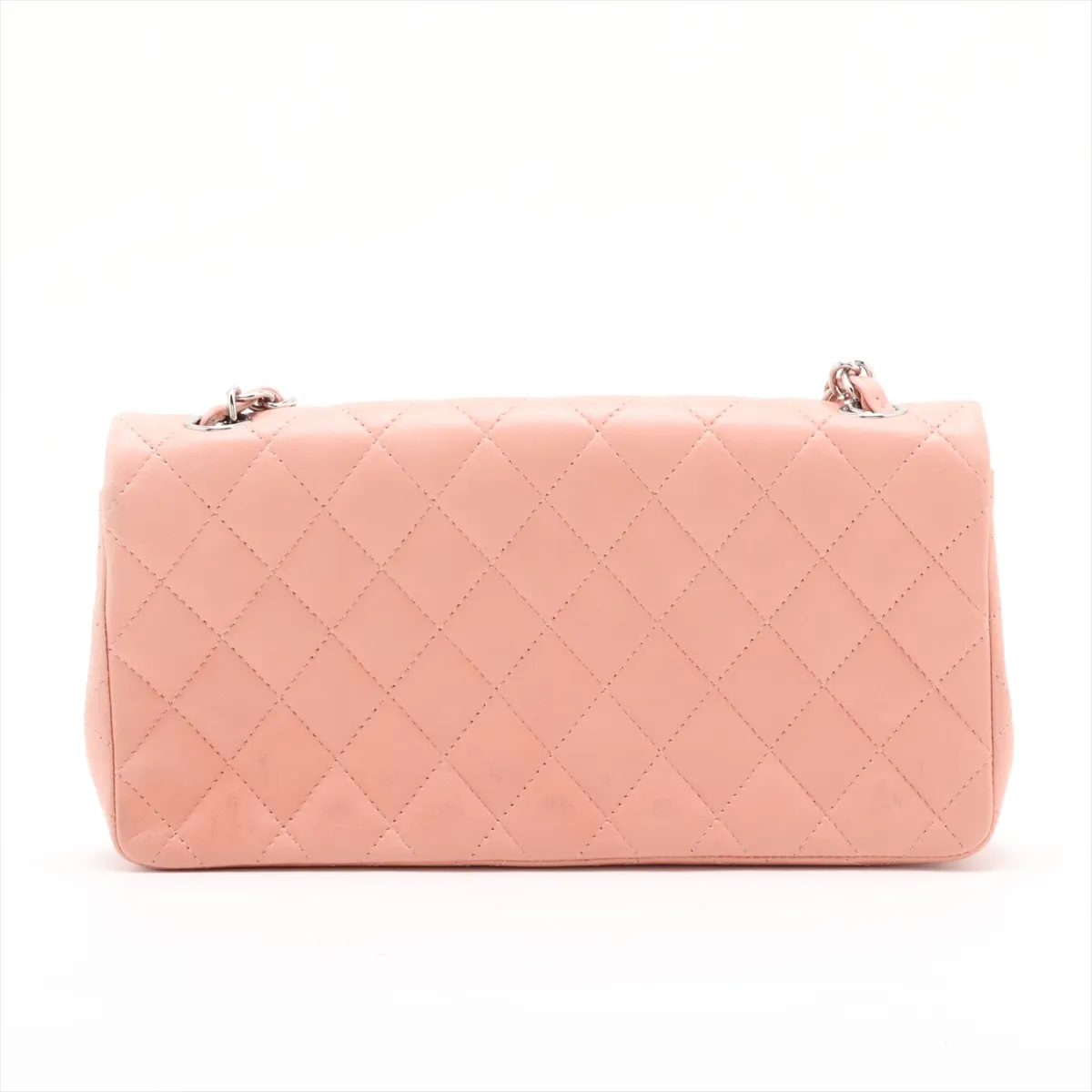 Matelassé Lambskin Single Flap Single Chain Bag, Pink, Silver Hardware, 11061046, Series 11 — view 2