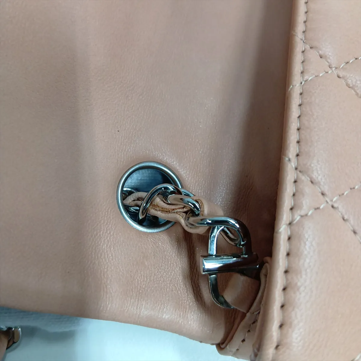 Matelassé Lambskin Single Flap Single Chain Bag, Pink, Silver Hardware, 11061046, Series 11 — view 11