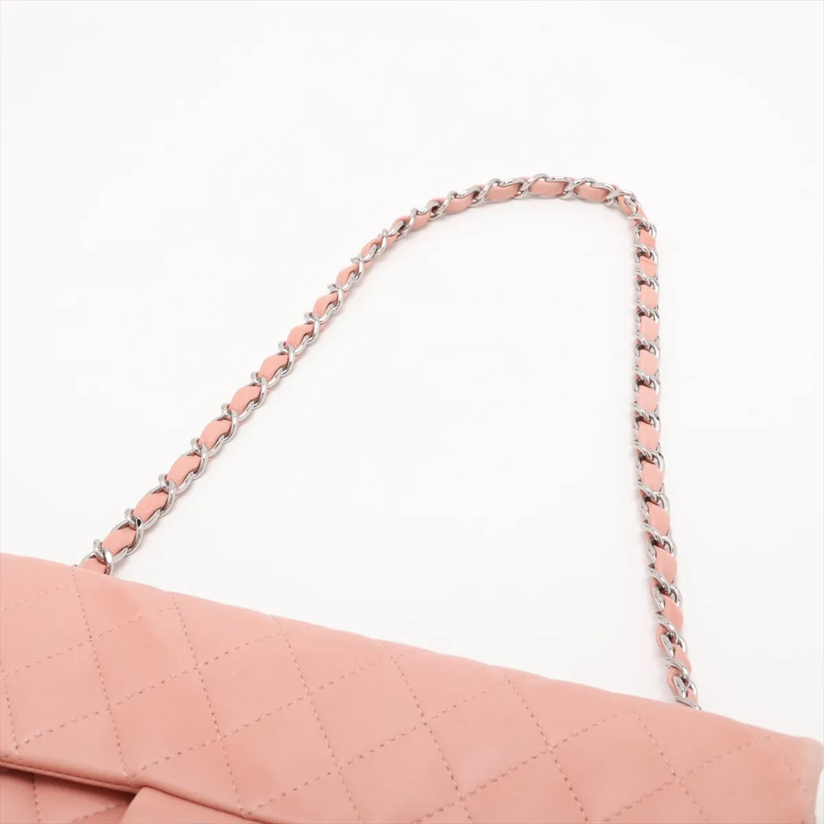 Matelassé Lambskin Single Flap Single Chain Bag, Pink, Silver Hardware, 11061046, Series 11 — view 5