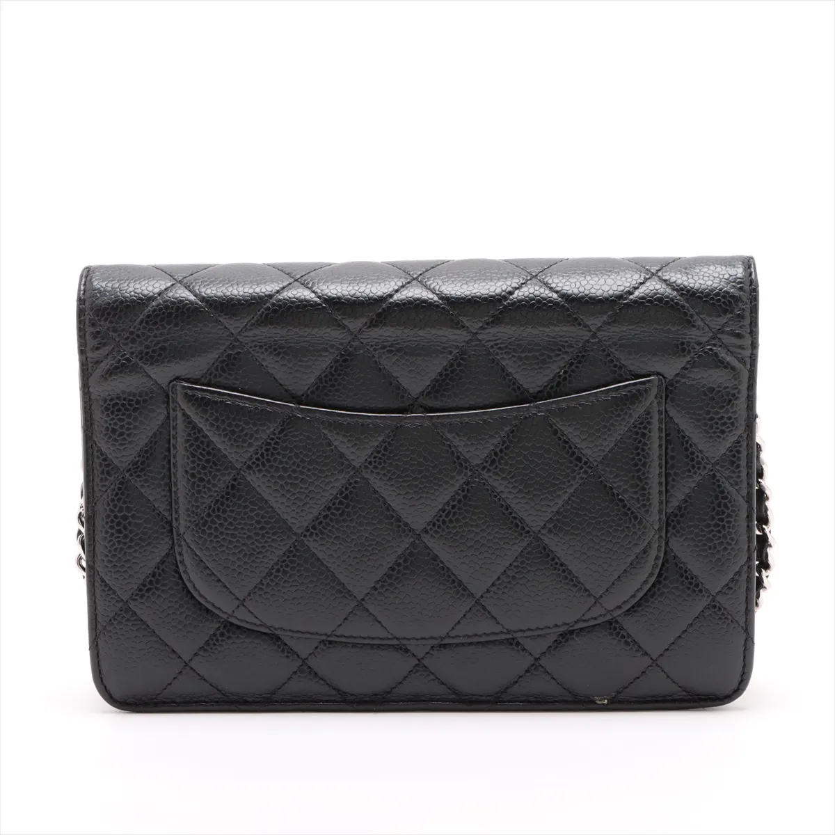 Matelasse caviar skin chain wallet black silver hardware 22112547 22nd series AP0250 — view 2