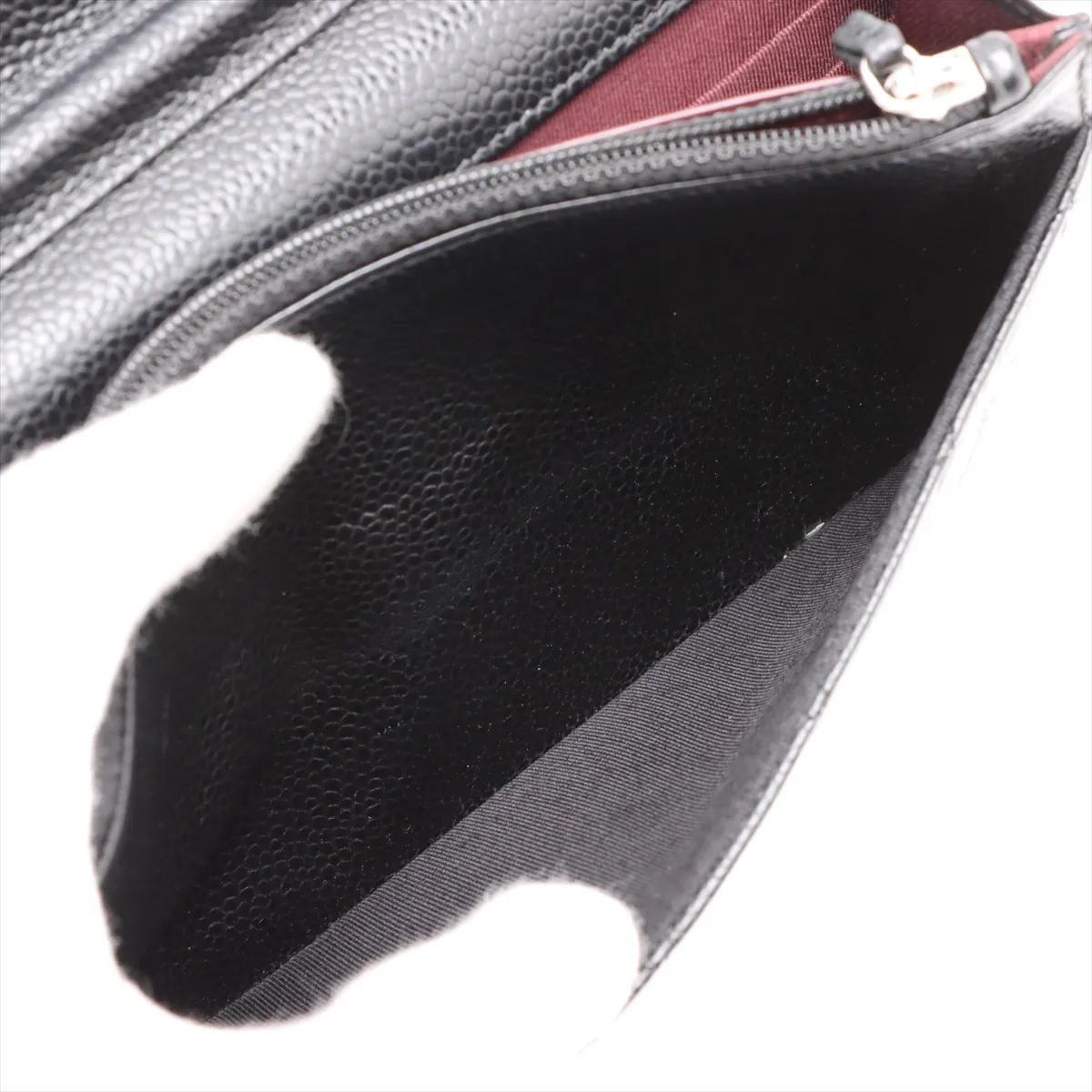 Matelasse caviar skin chain wallet black silver hardware 22112547 22nd series AP0250 — view 9