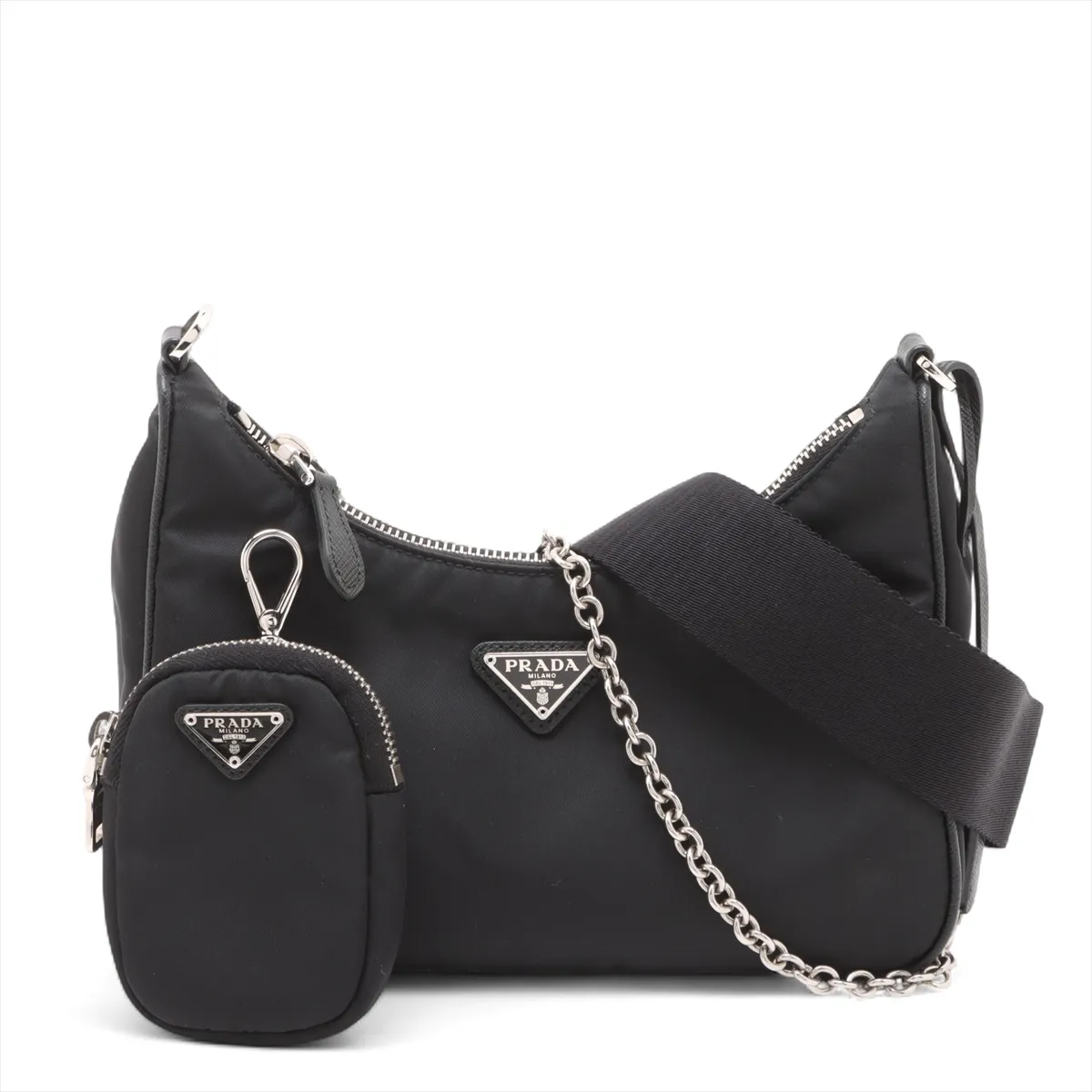 Tessuto Nylon x Leather 2WAY Shoulder Bag Black