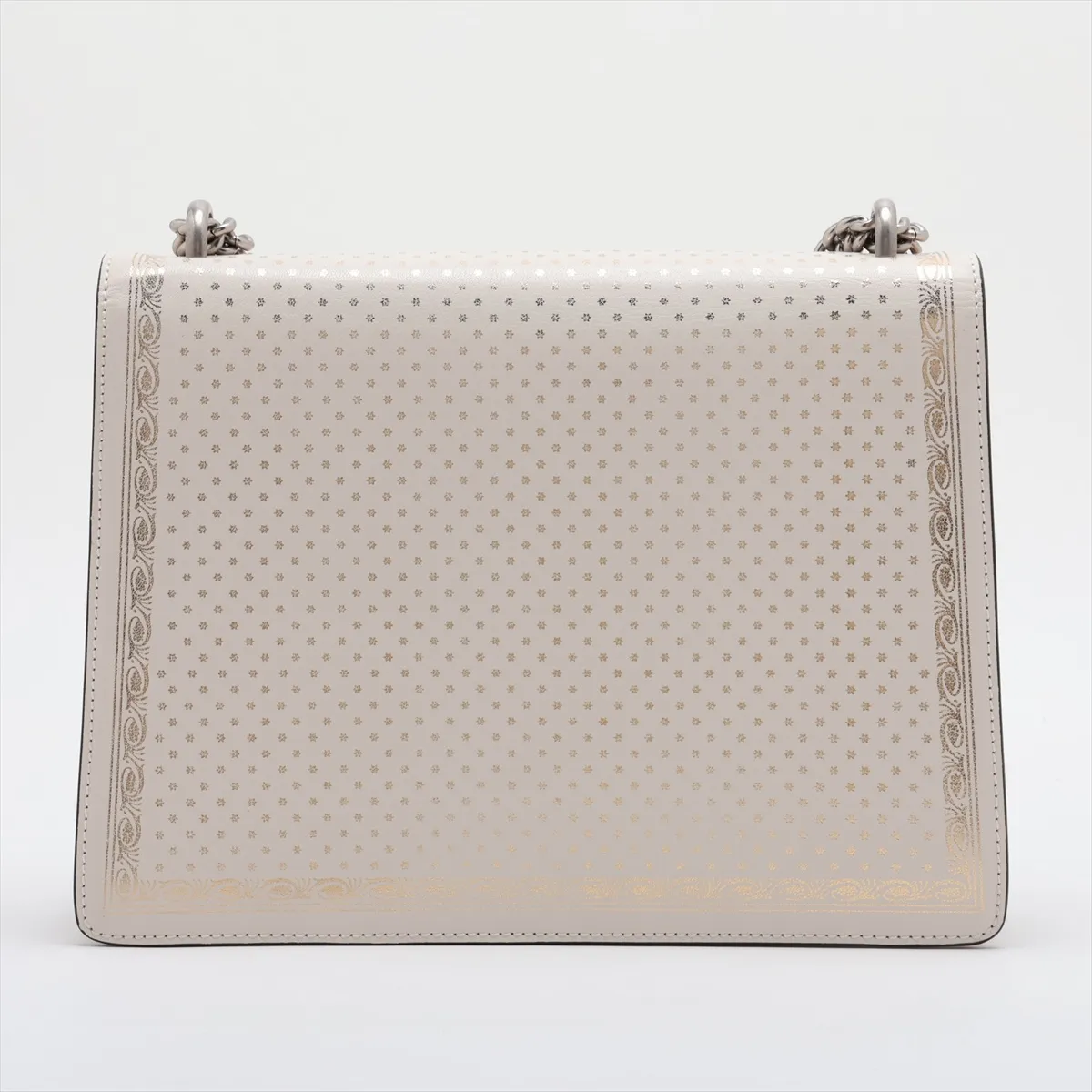 Dionysus Leather Chain Shoulder Bag, White, 400235 — view 2