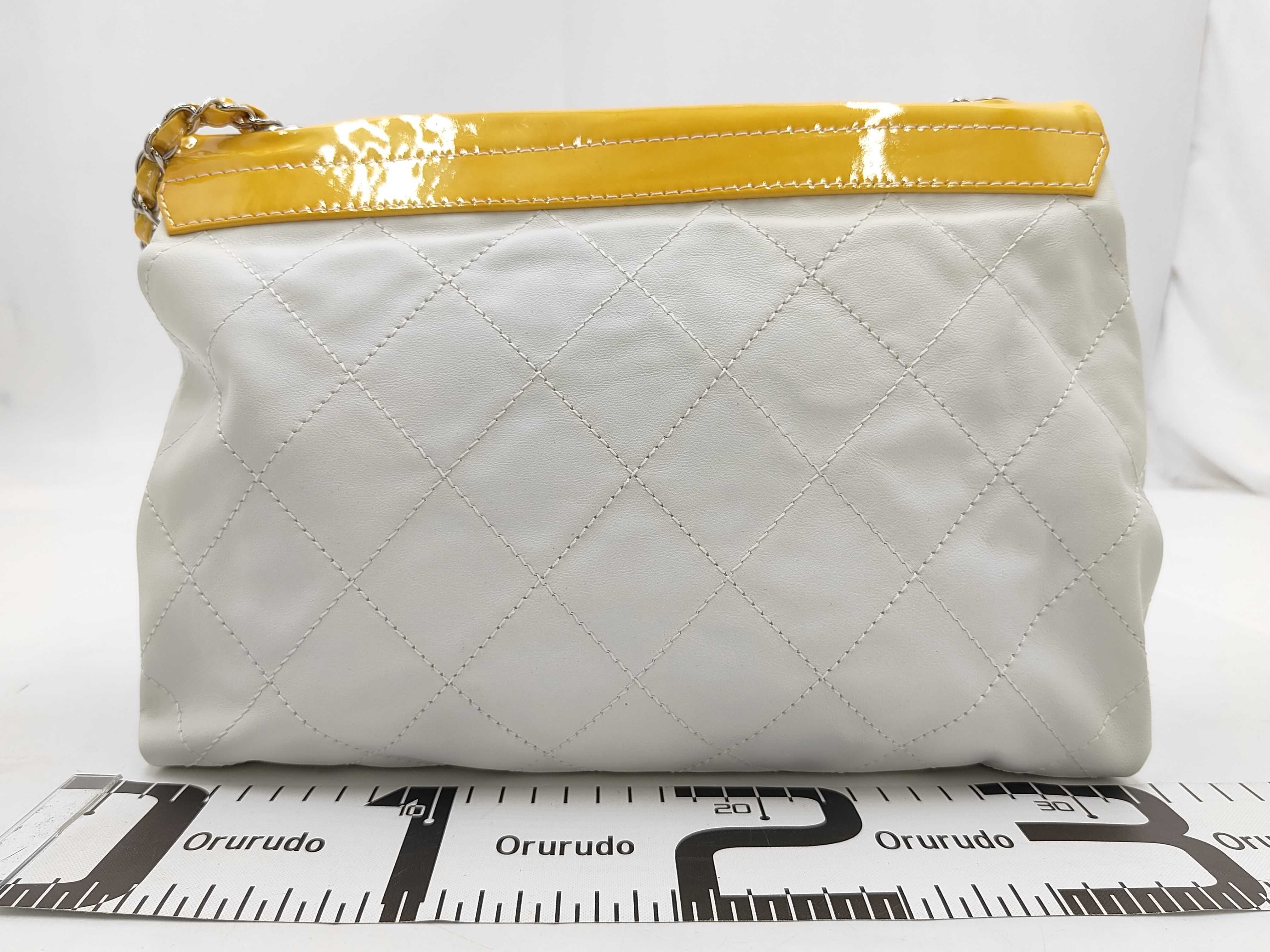 Chain Shoulder Leather Yellow Shoulder Bag — view 2