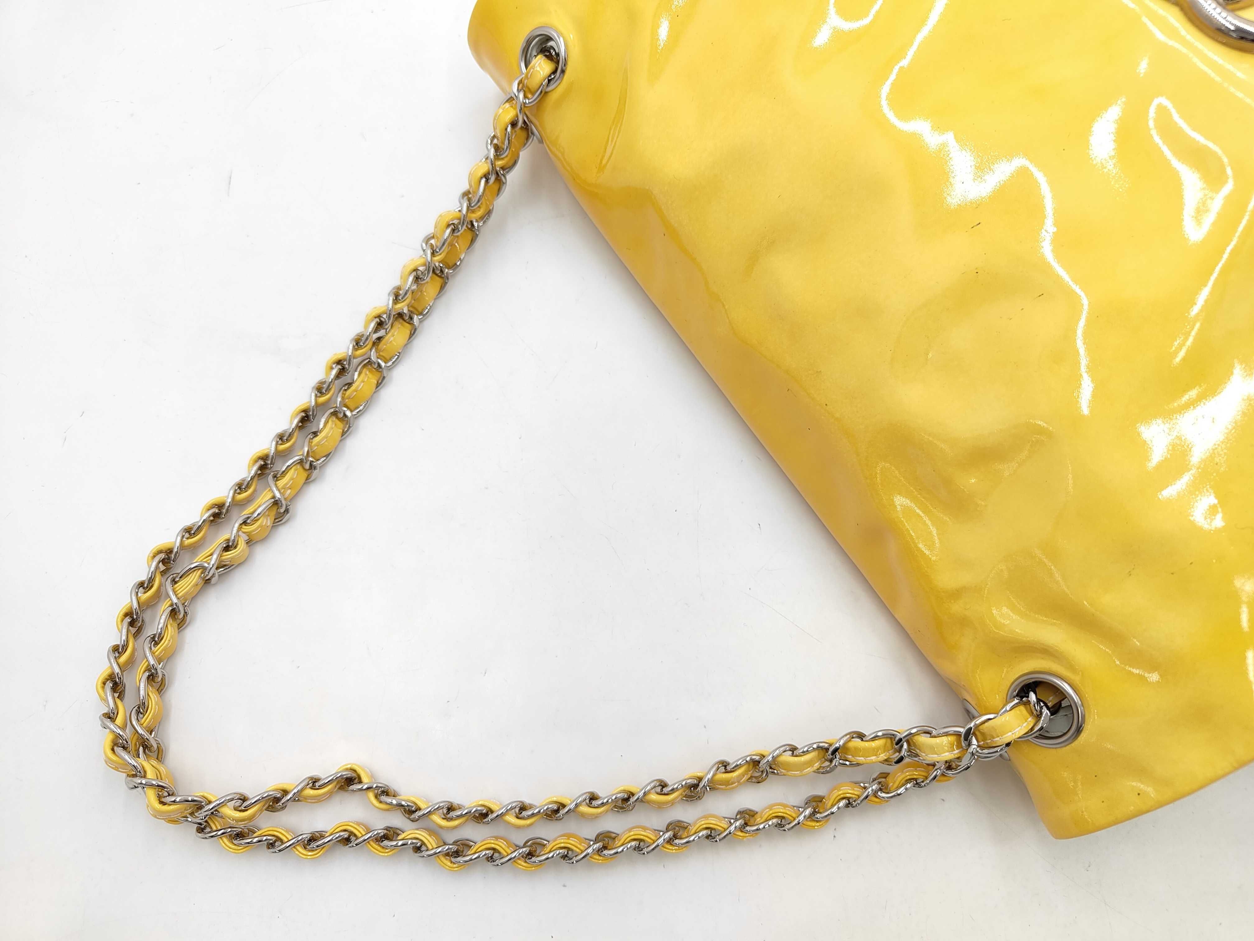 Chain Shoulder Leather Yellow Shoulder Bag — view 5