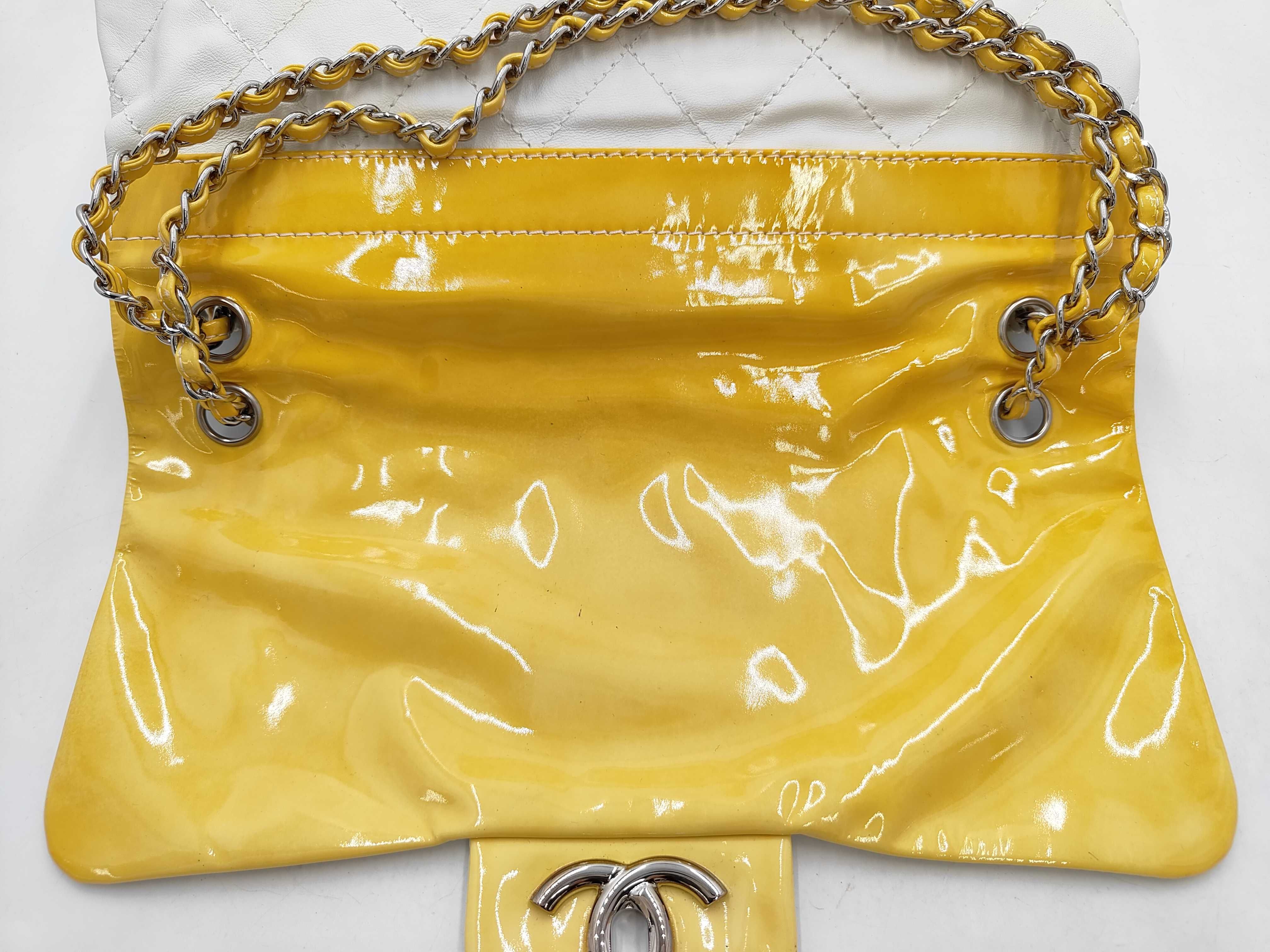 Chain Shoulder Leather Yellow Shoulder Bag — view 8