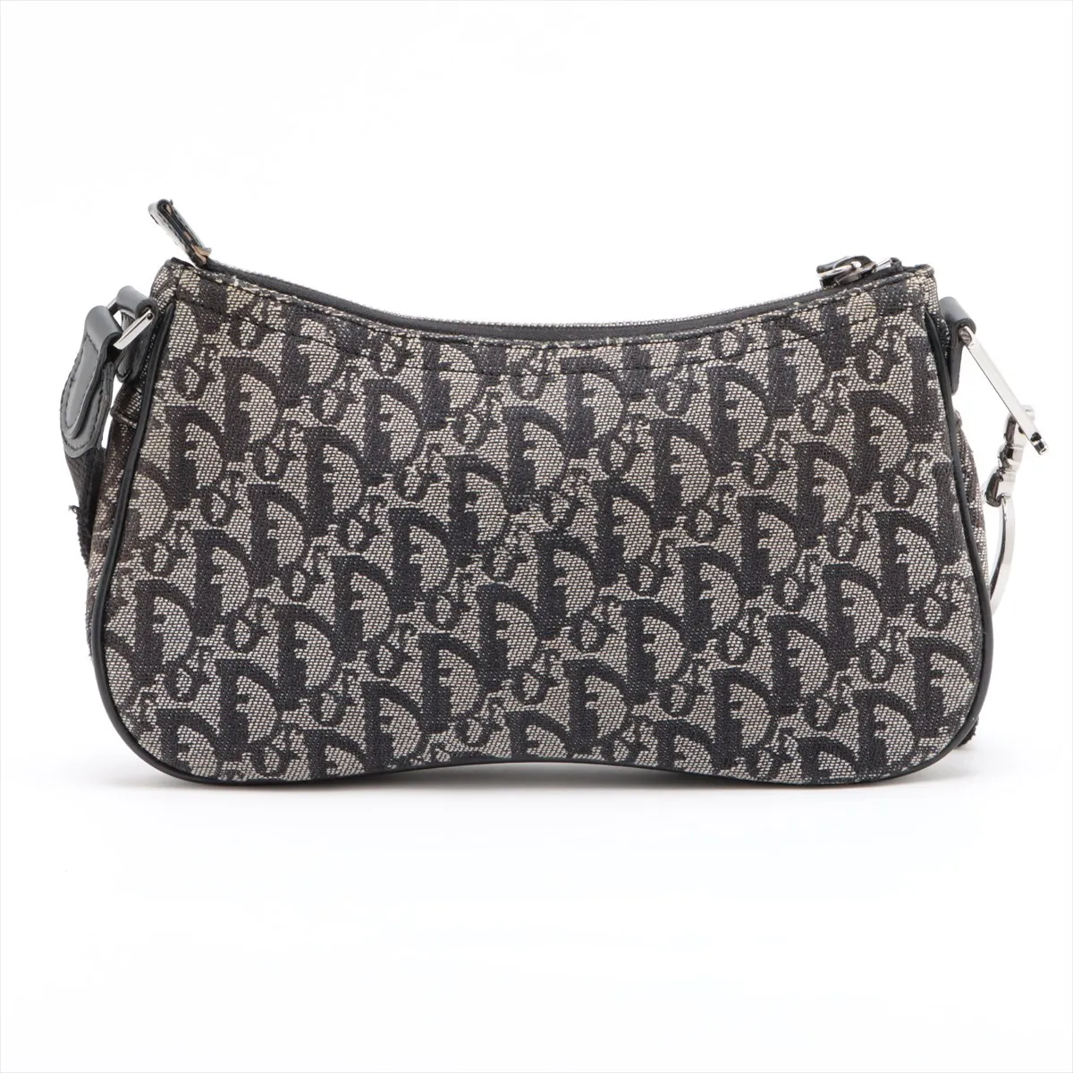 Trotter Saddle Canvas x Leather Shoulder Bag Black — view 2