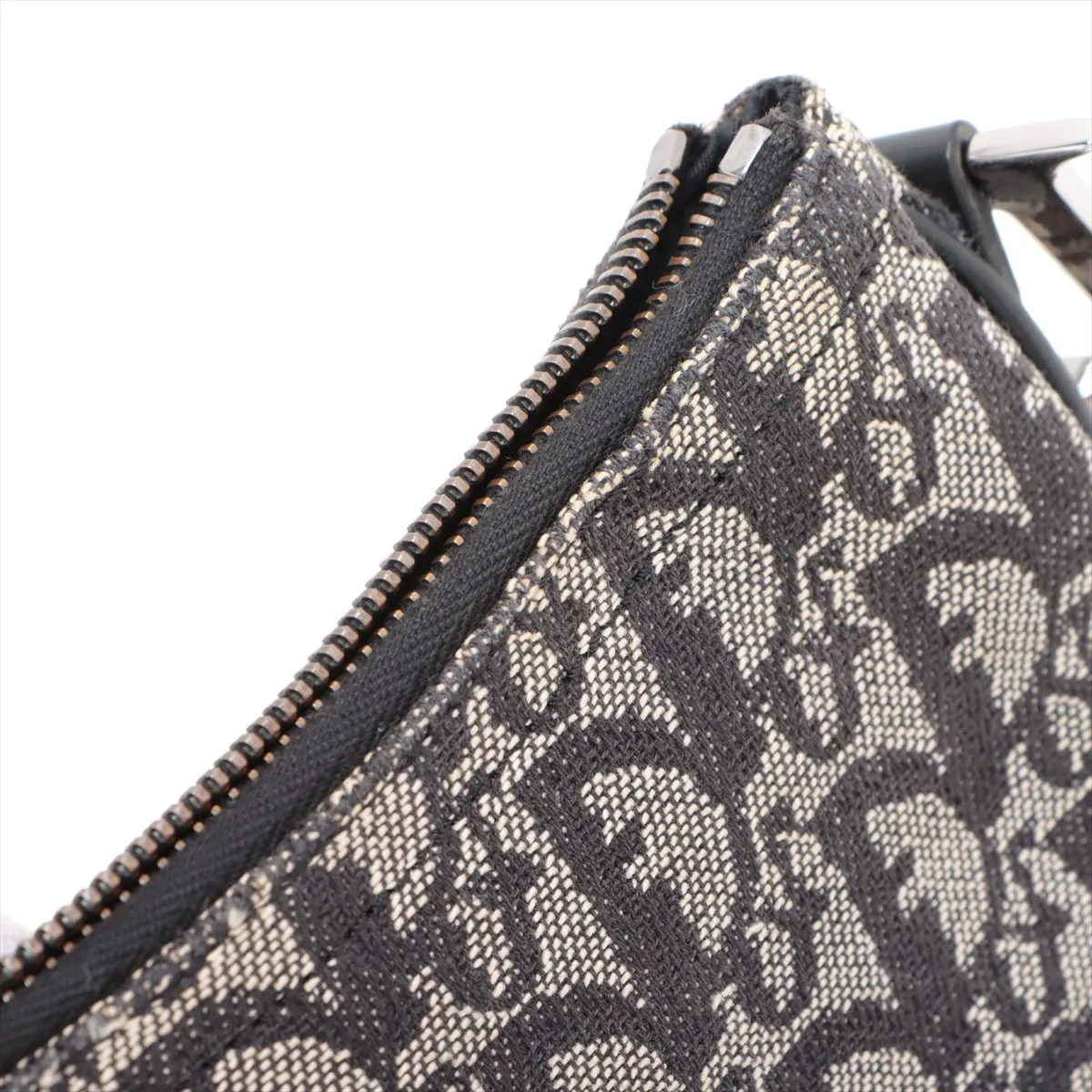 Trotter Saddle Canvas x Leather Shoulder Bag Black — view 13
