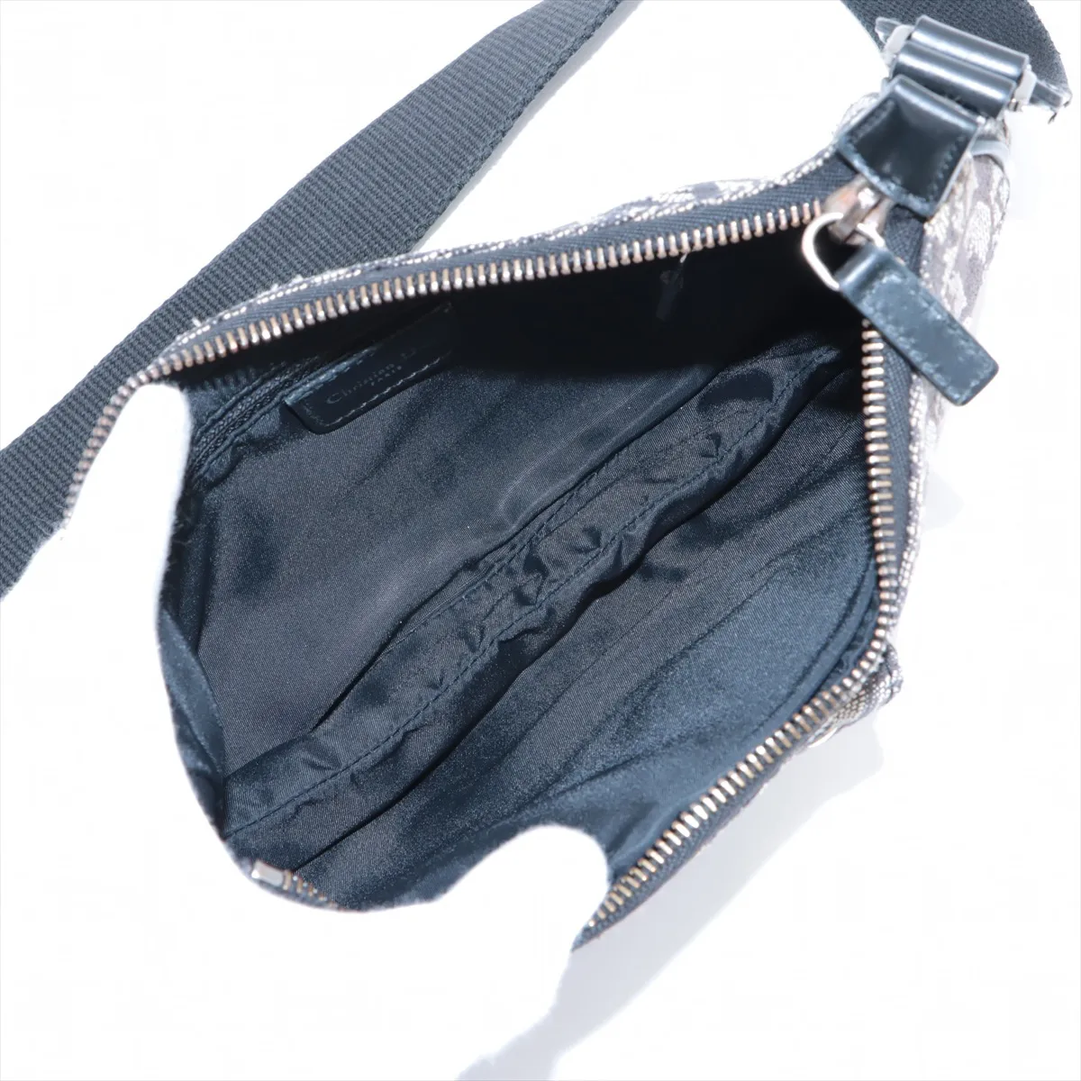 Trotter Saddle Canvas x Leather Shoulder Bag Black — view 6