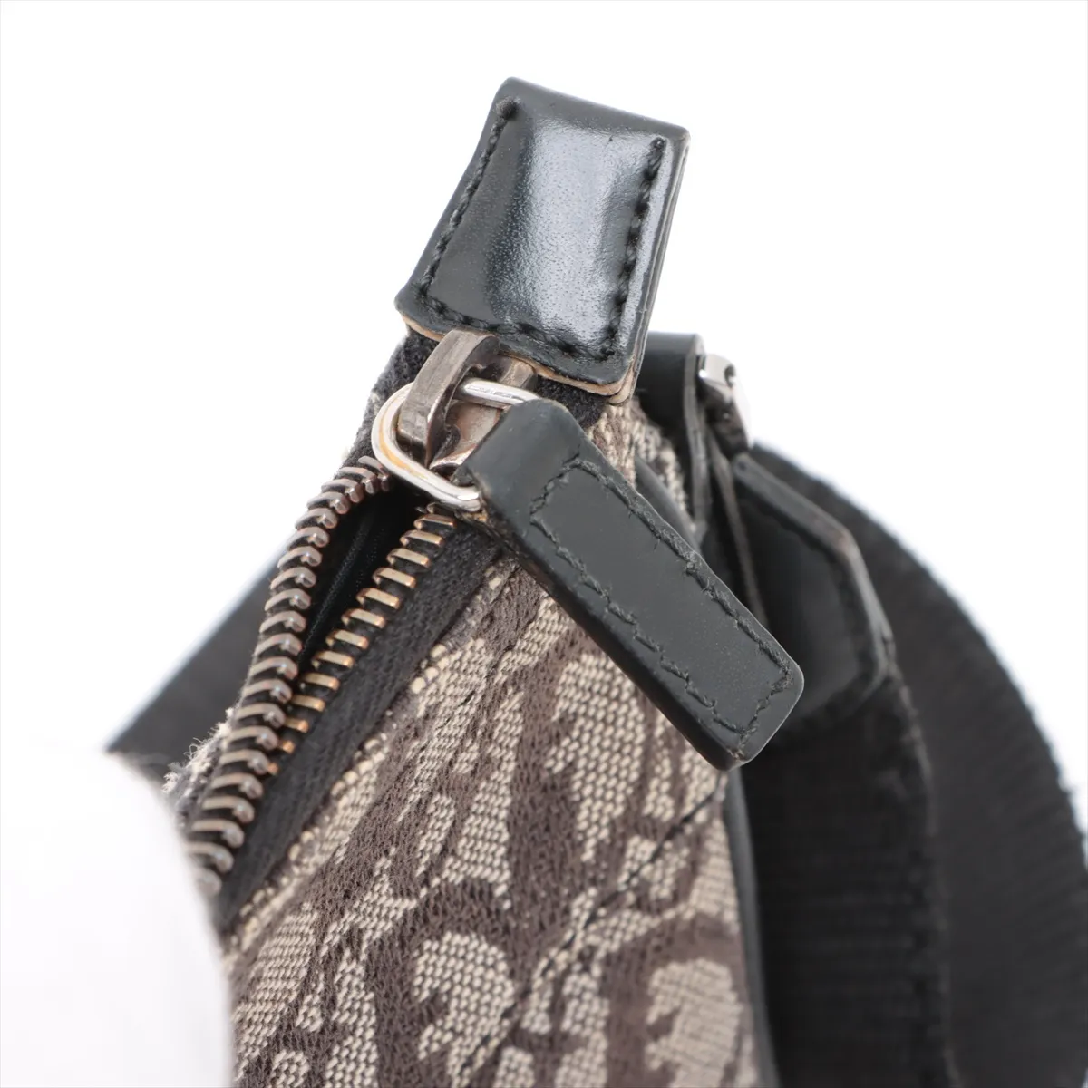 Trotter Saddle Canvas x Leather Shoulder Bag Black — view 10
