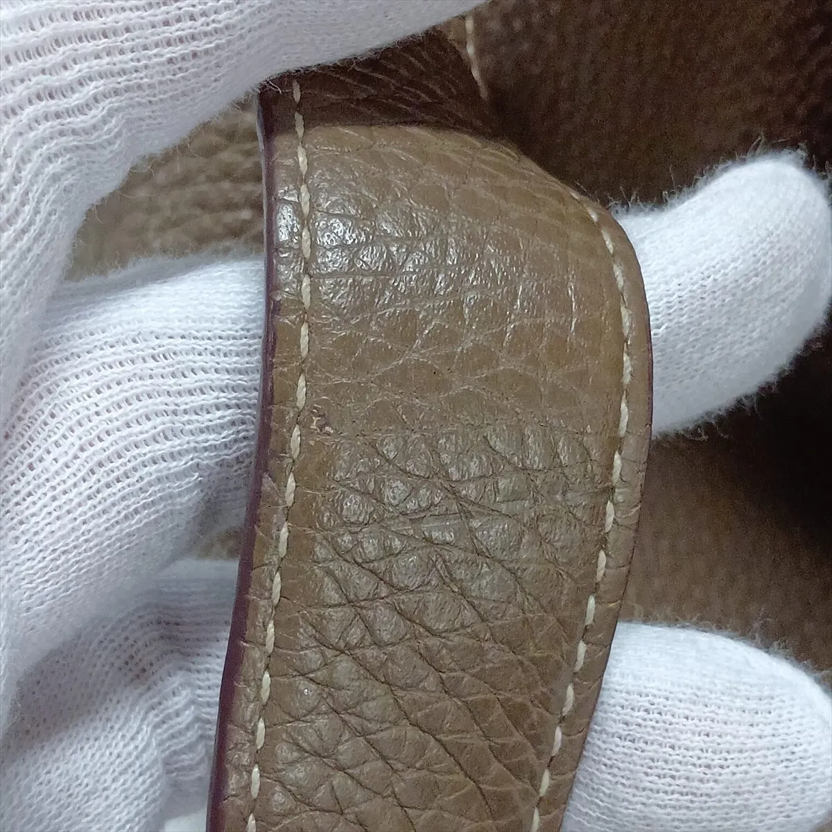 Picotin Lock 22 MM, Taurillon Clemence leather, Etoupe color, gold hardware, C: 2018 — view 11