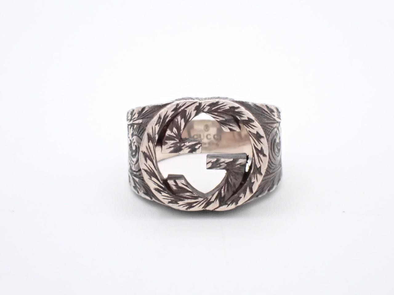 Interlocking ring, 925 sterling silver, 10.8g, stamped #9