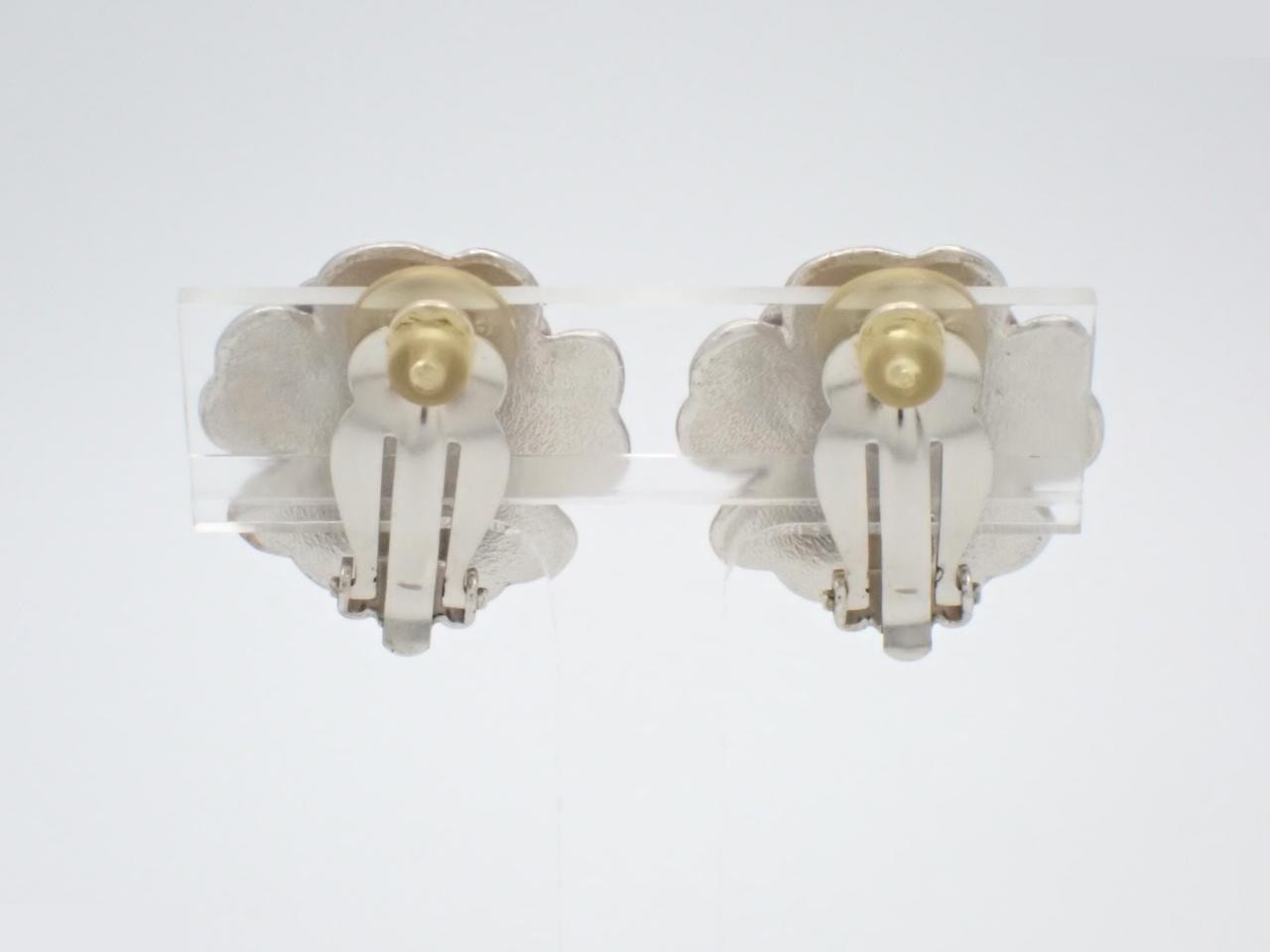 Camellia Coco Mark Pink x Silver Earrings — view 2