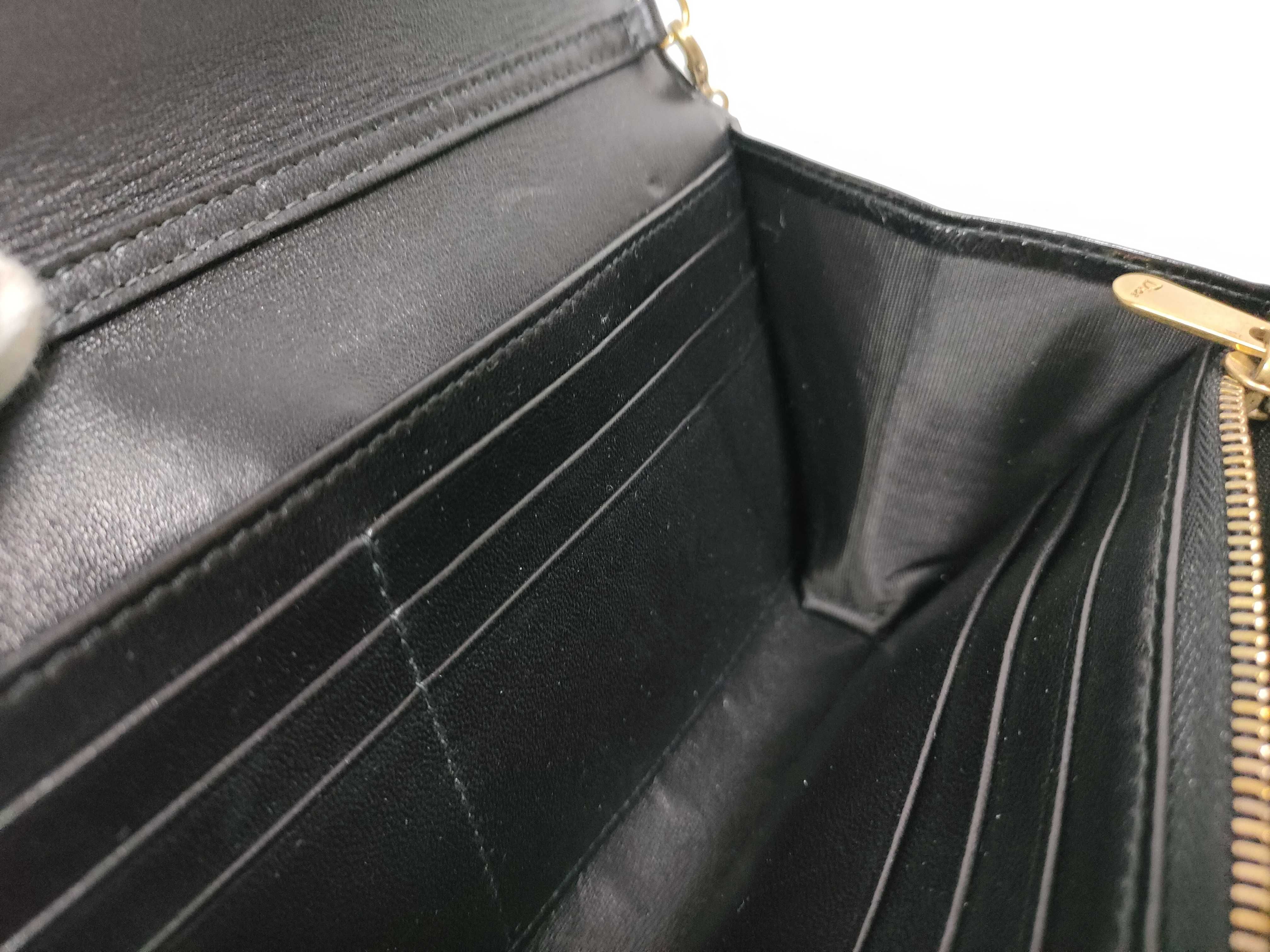 FR- Lady Leather Chain Wallet Black Shoulder Bag — view 12