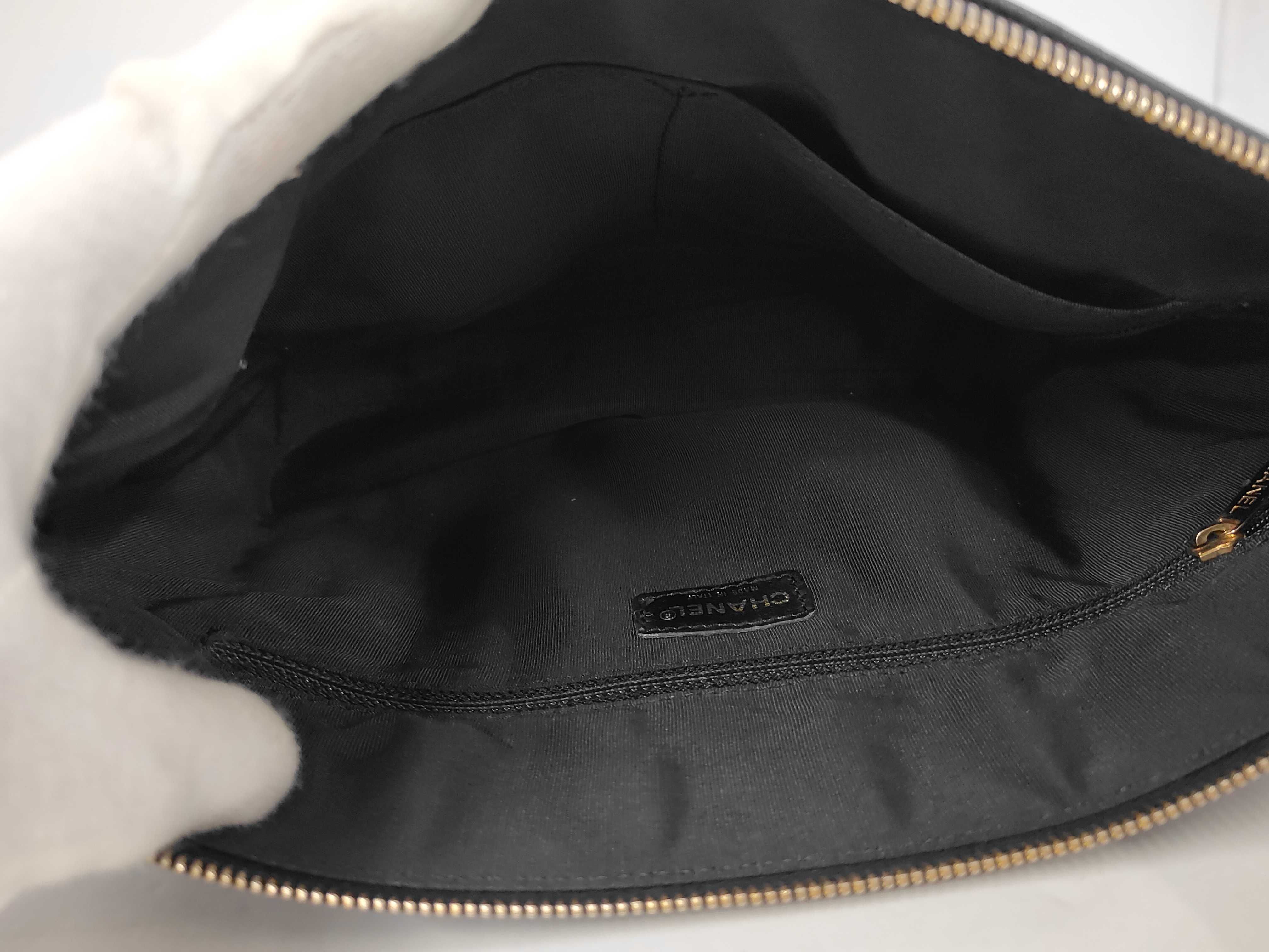 7205109 Shoulder Bag, Chocolate Bar Coco Mark, Leather, Black Shoulder Bag — view 9
