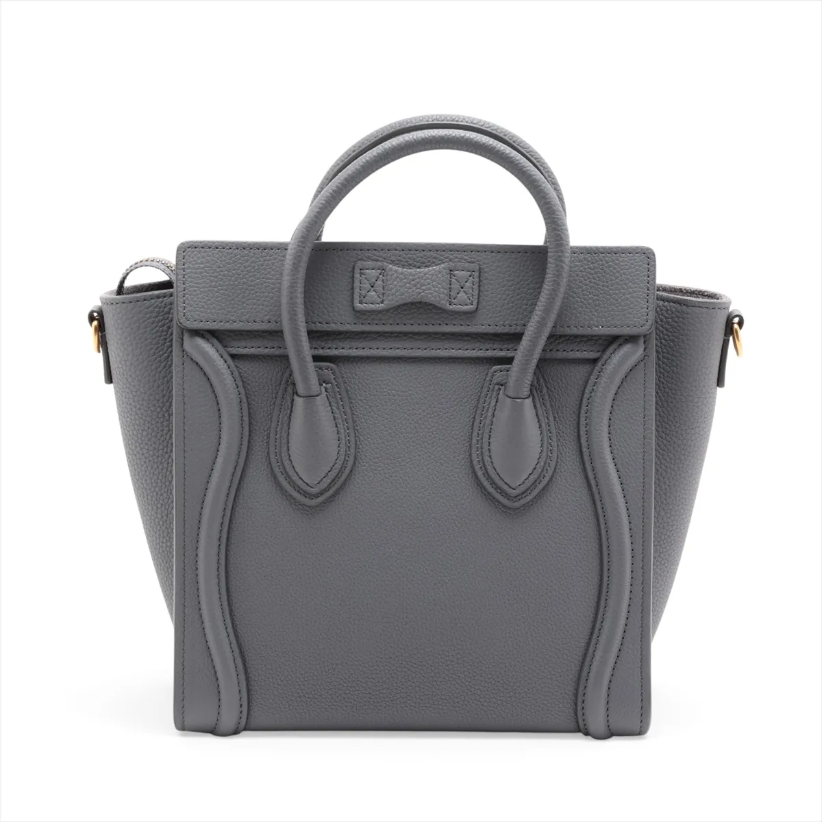 Luggage Nano Shopper Leather 2-Way Handbag, Gray — view 2