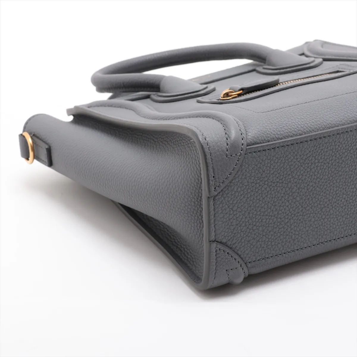 Luggage Nano Shopper Leather 2-Way Handbag, Gray — view 4