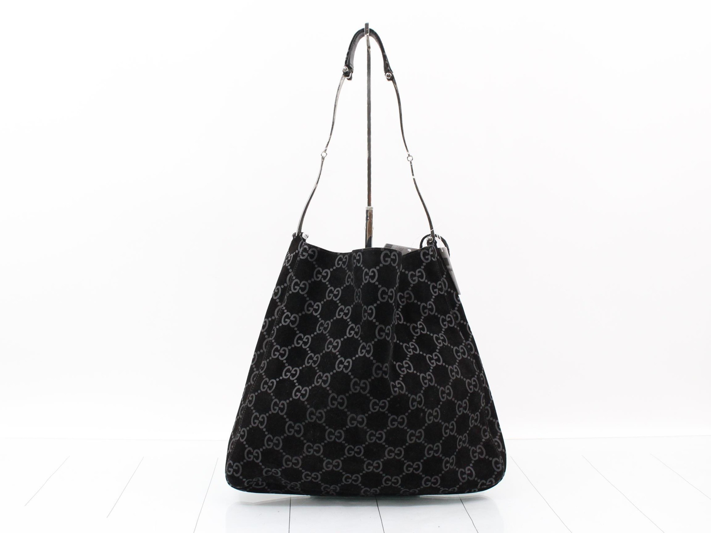 Suede GG pattern tote bag with pouch — view 2