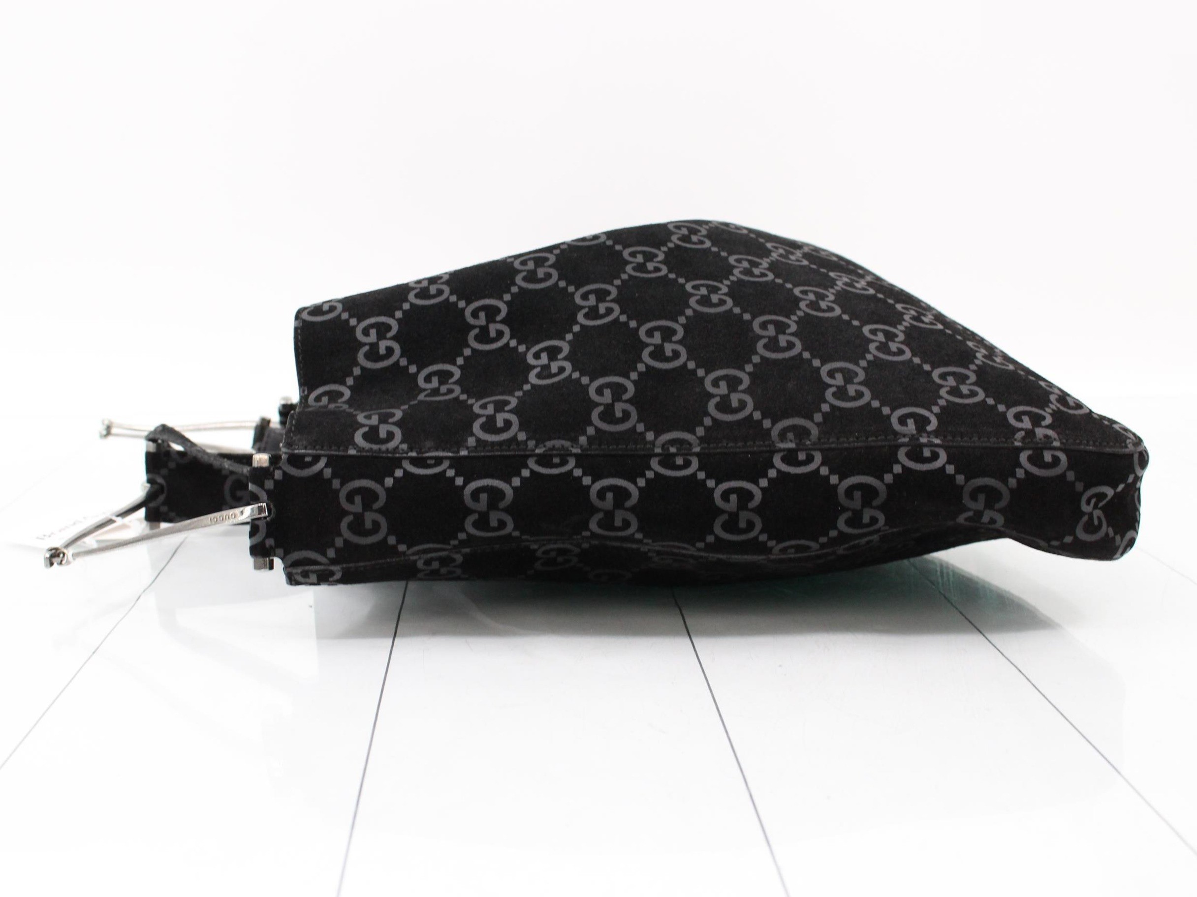 Suede GG pattern tote bag with pouch — view 4