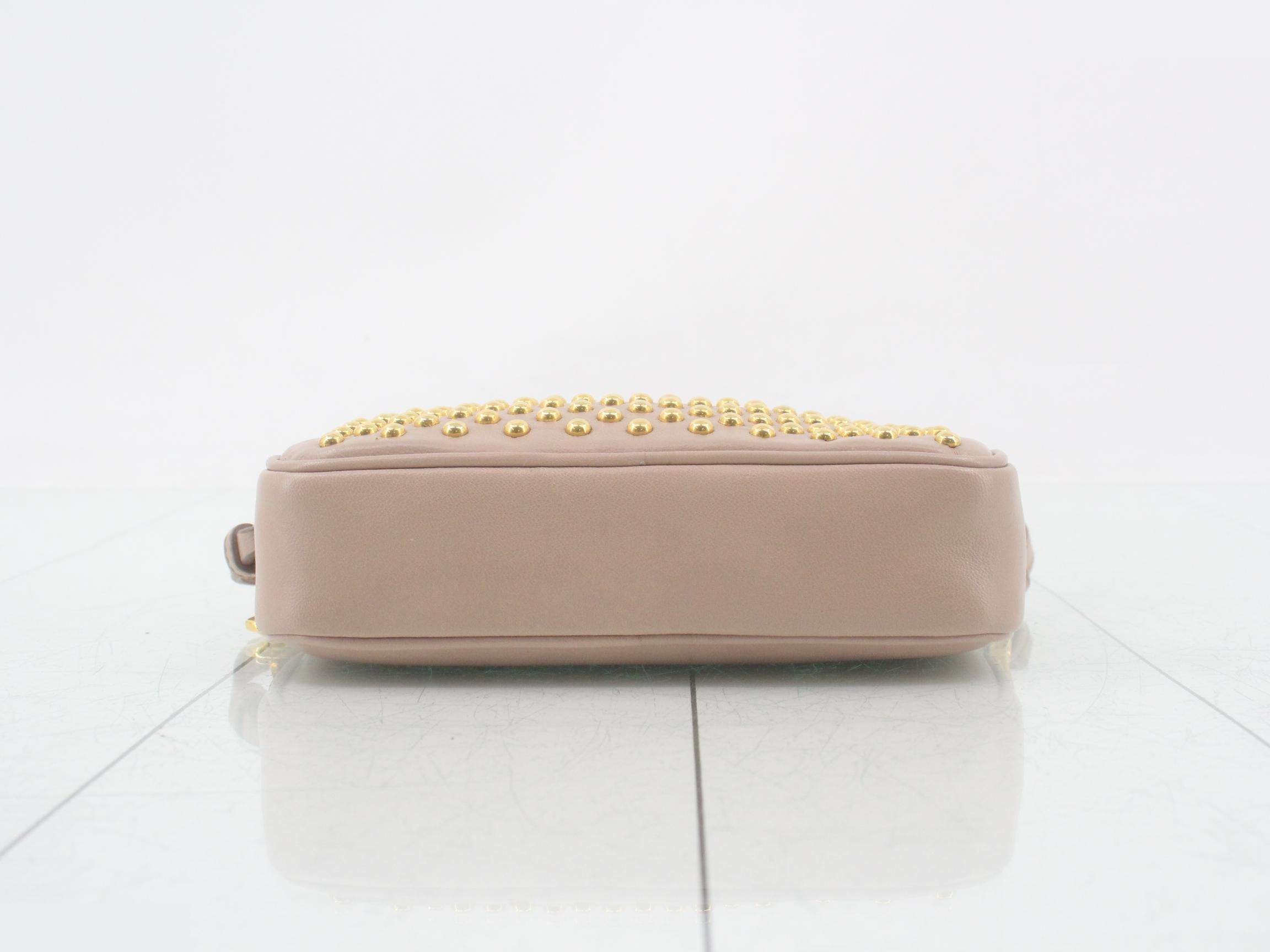 Accessory pouch with studs, pink — view 3