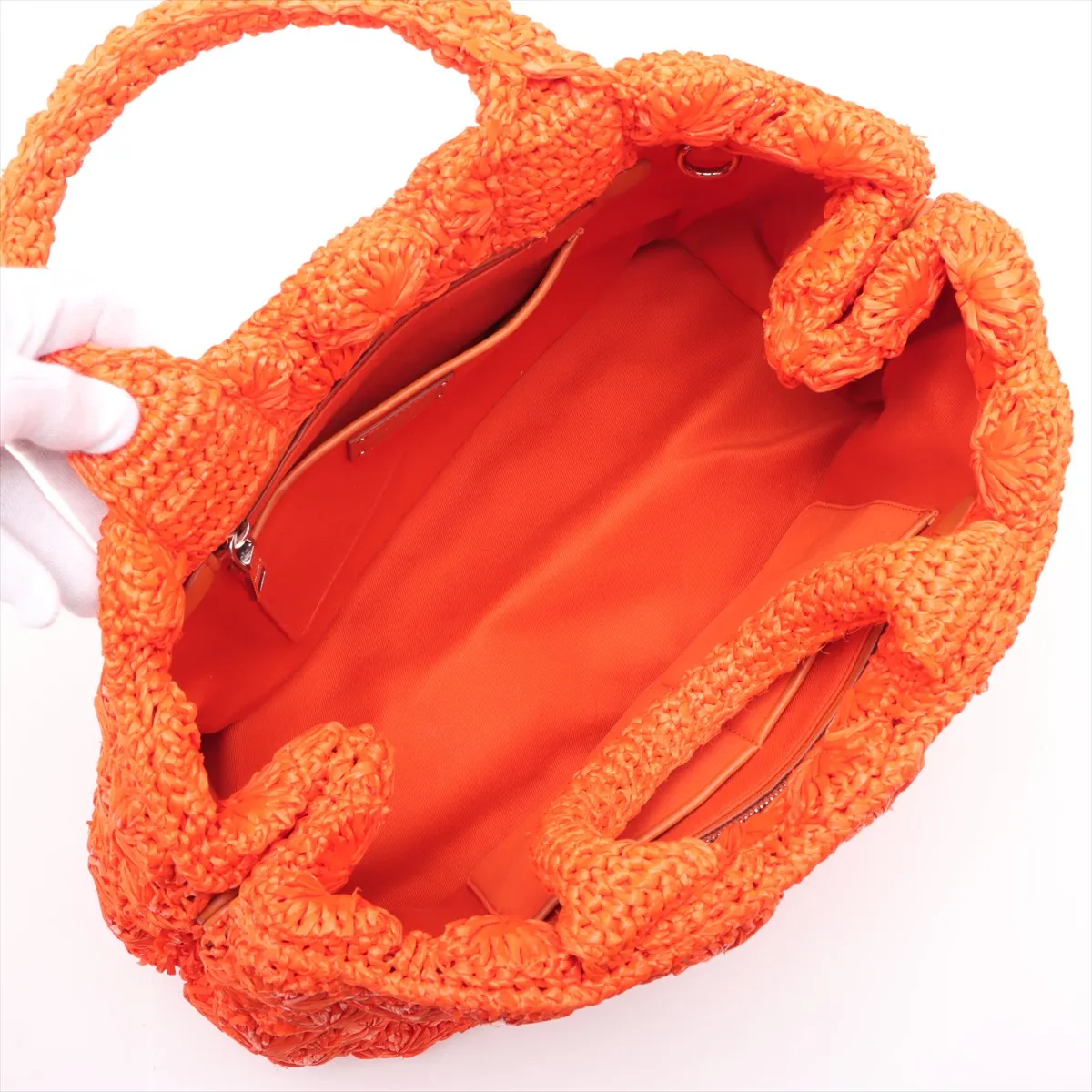 Raffia 2WAY Handbag Orange BN2888 — view 8